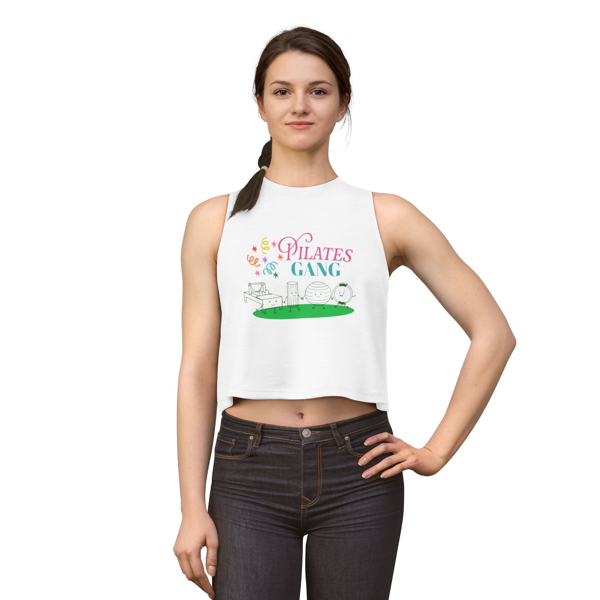 Pilates Gang Women's Crop Top — Cute Pilates Studio Tank for Fitness Lovers