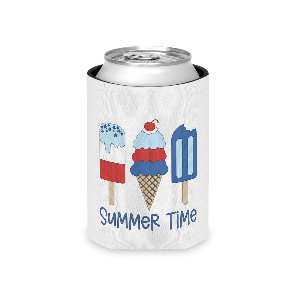 Summer Time Can Cooler — Patriotic Ice Cream Popsicle Drink Koozie