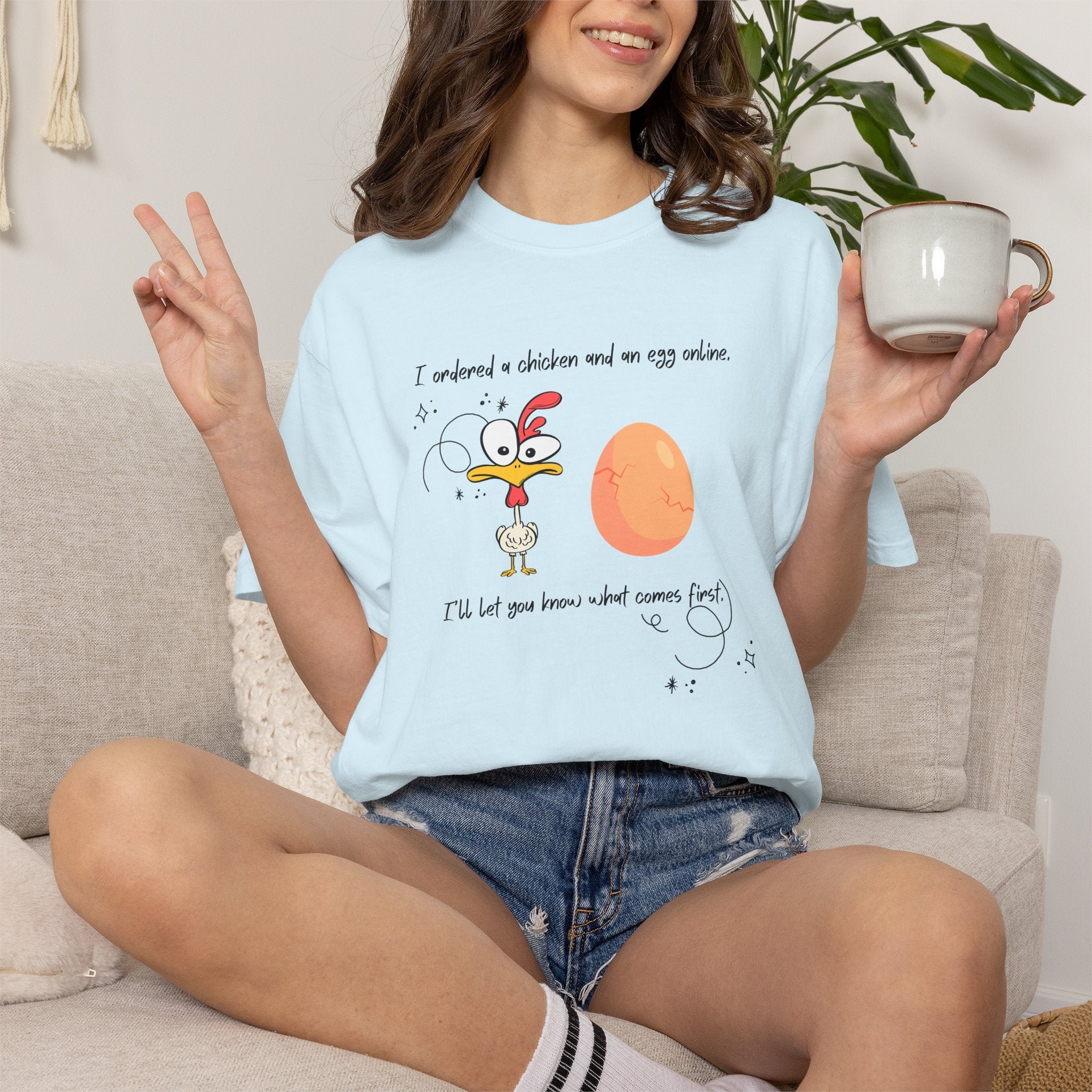 Chicken and Egg Dad Joke T-Shirt — "I Ordered a Chicken and an Egg online..." Funny Graphic Tee