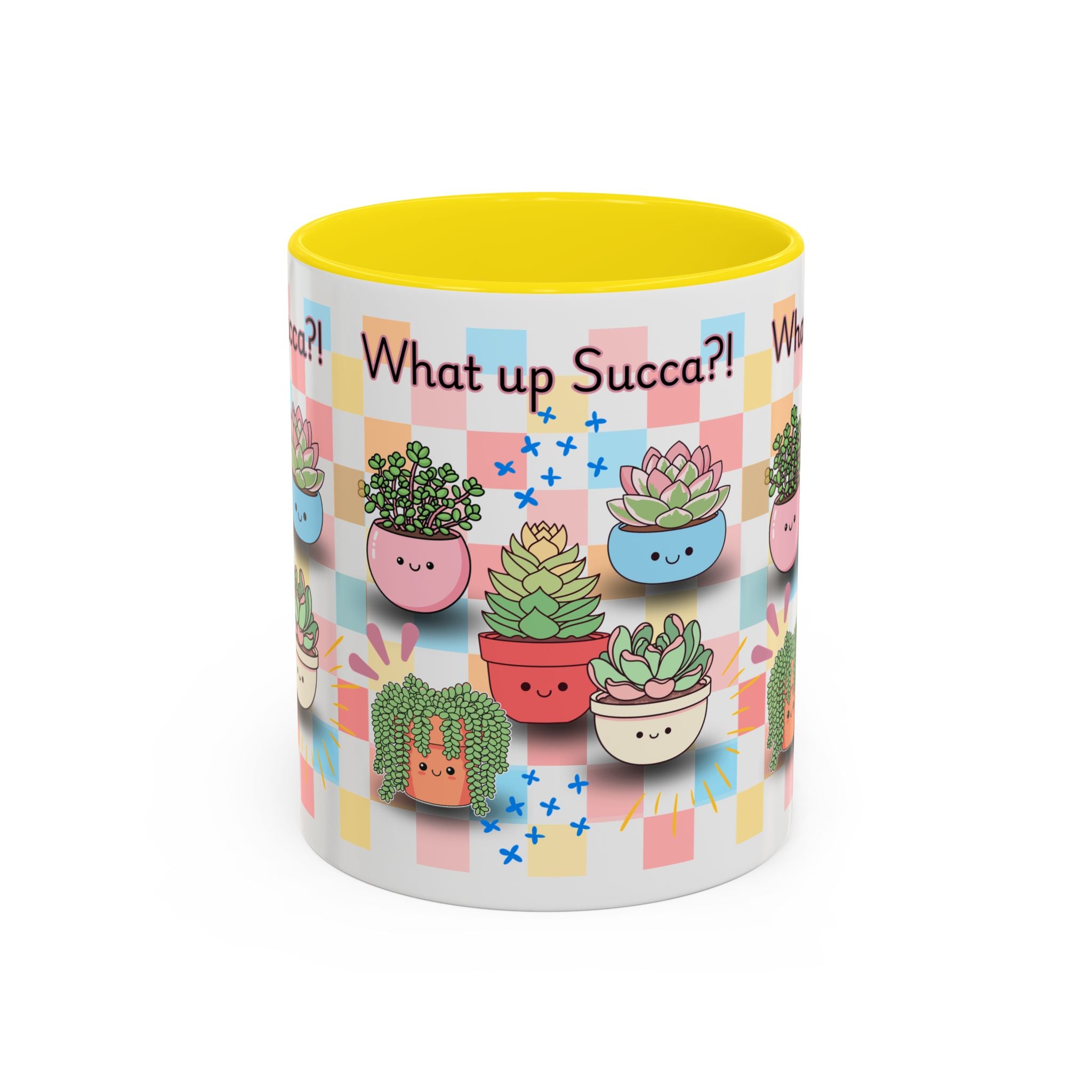 What up Succa? Cute Succulent Accent Coffee Mug – Fun Plant Lover Gift (11 oz)