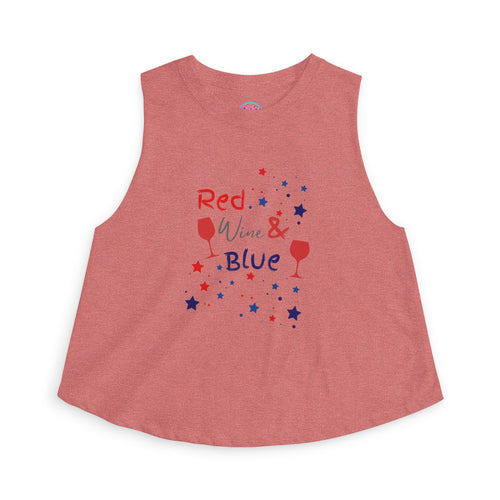 Crop Top — "Red Wine & Blue" Patriotic Fourth of July Tank