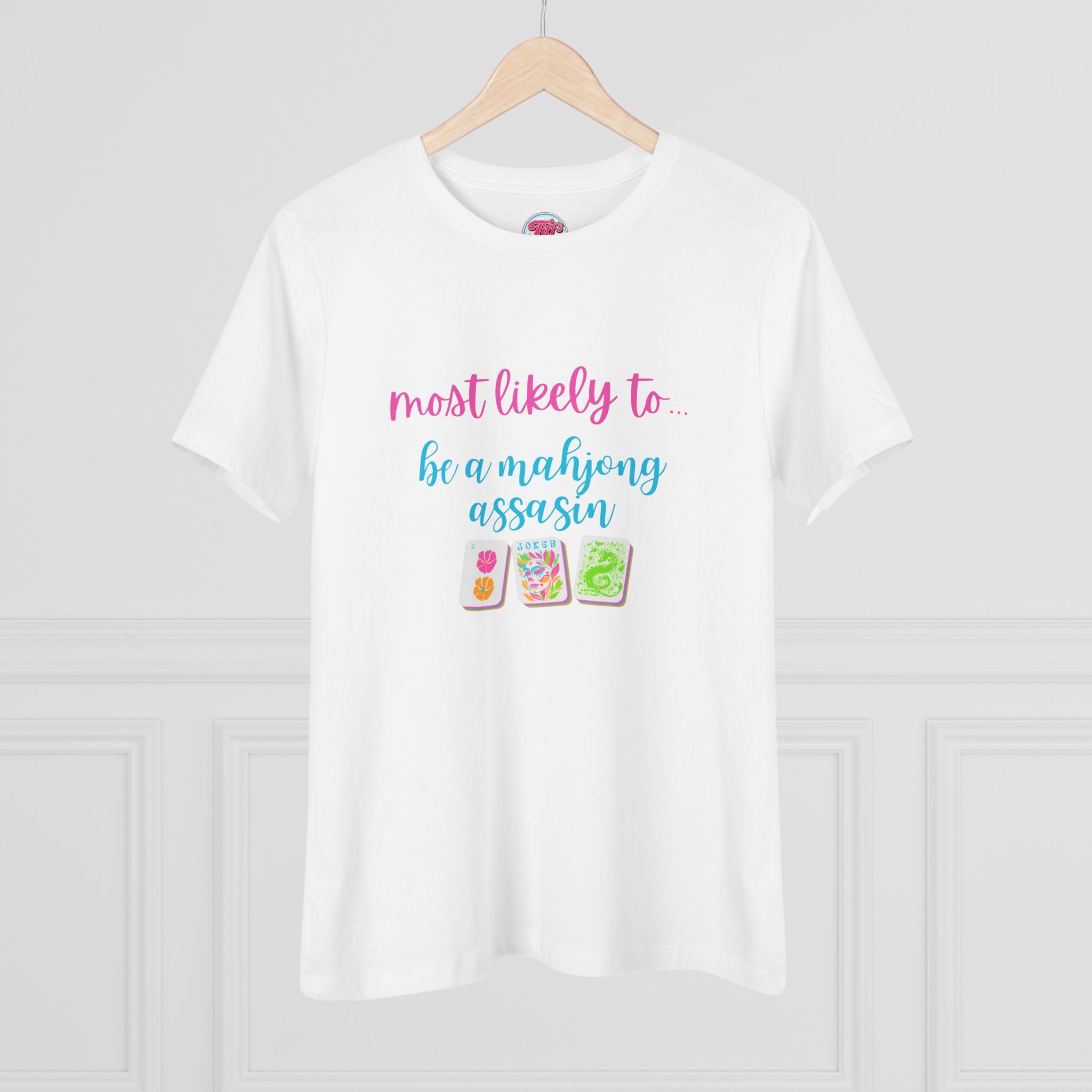 Most Likely to Be a Mahjong Assassin Tee - Funny Mahjong Women's Cotton Tee