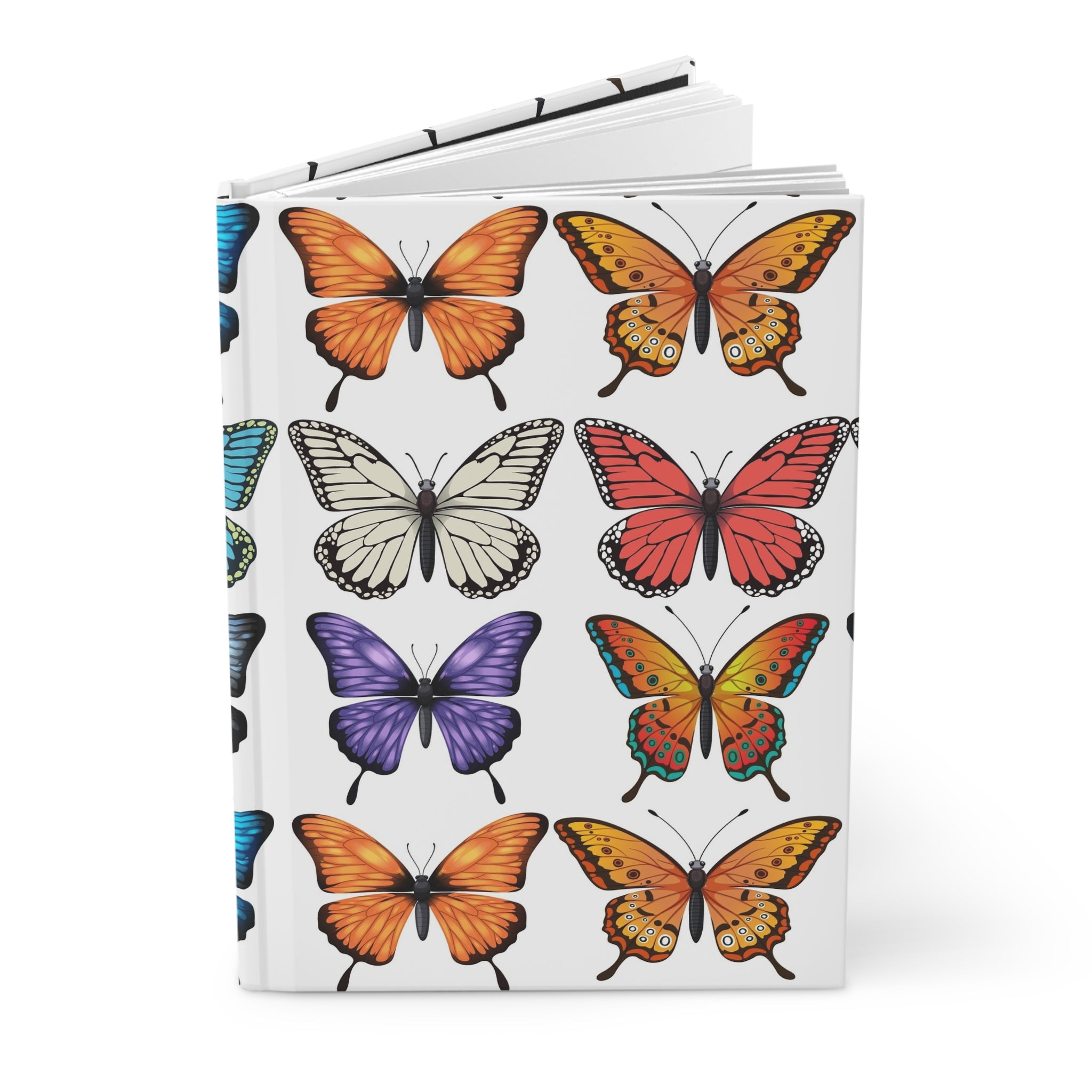 Butterfly Pattern Hardcover Journal — Colorful Butterfly Notebook for Writing, Sketching & Travel