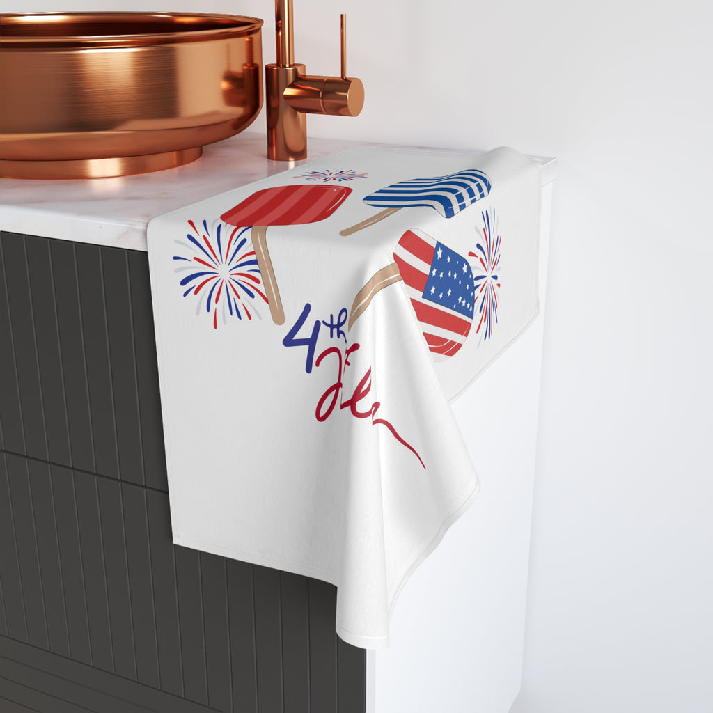 4th of July Popsicle Hand Towel – Patriotic Fireworks Kitchen Towel
