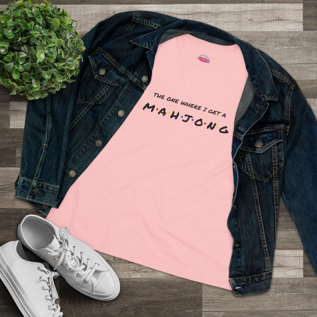 Mahjong Graphic Tee — "The One Where I Get a Mahjong" Women's Cotton T-Shirt