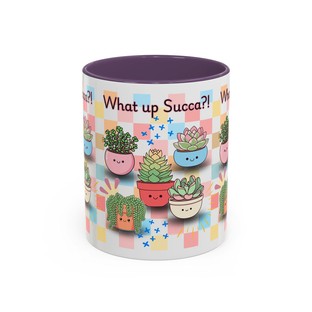 What up Succa? Cute Succulent Accent Coffee Mug – Fun Plant Lover Gift (11 oz)