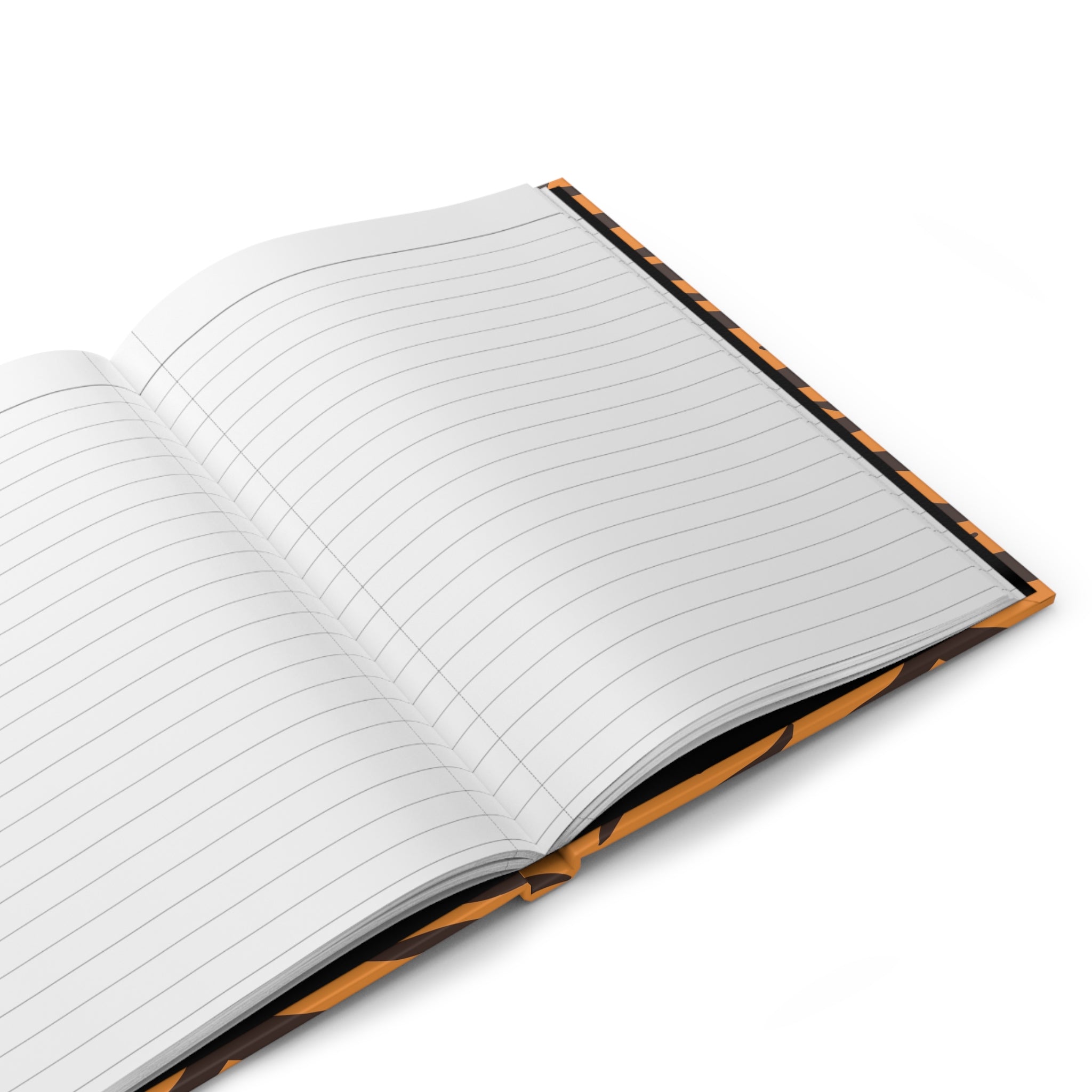 Tiger Print Hardcover Journal — Orange & Black Animal Stripe Notebook for Notes, Travel, & Gift