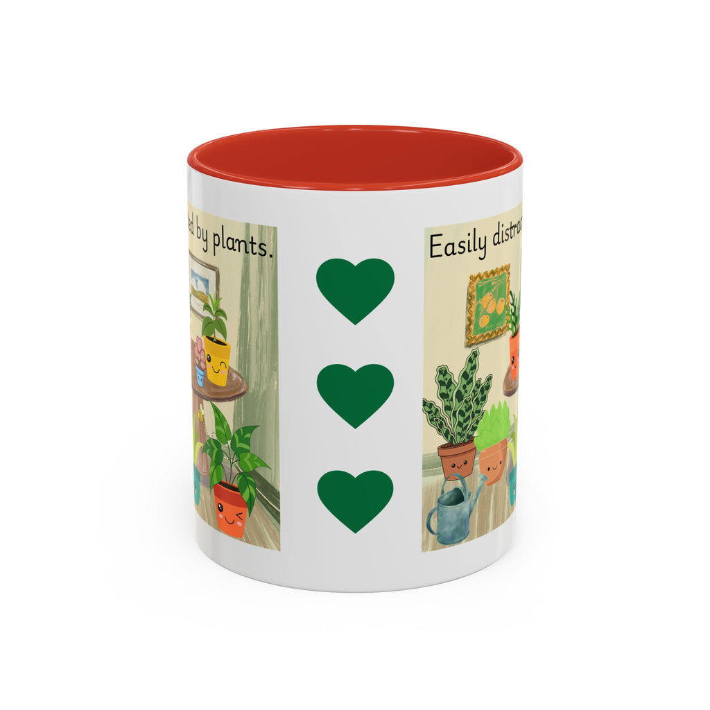 Plant Lover Coffee Mug — “Easily Distracted by Plants” Accent Mug (11 oz)