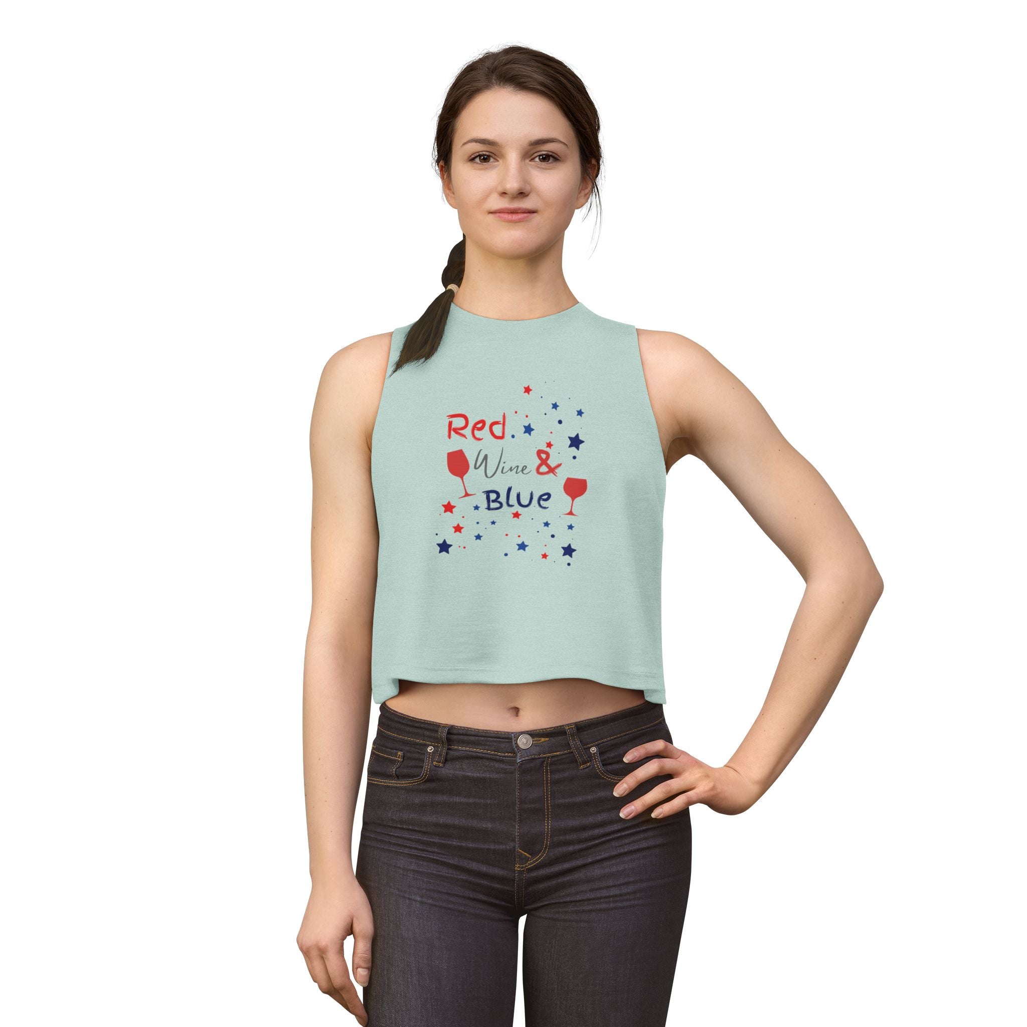 Crop Top — "Red Wine & Blue" Patriotic Fourth of July Tank