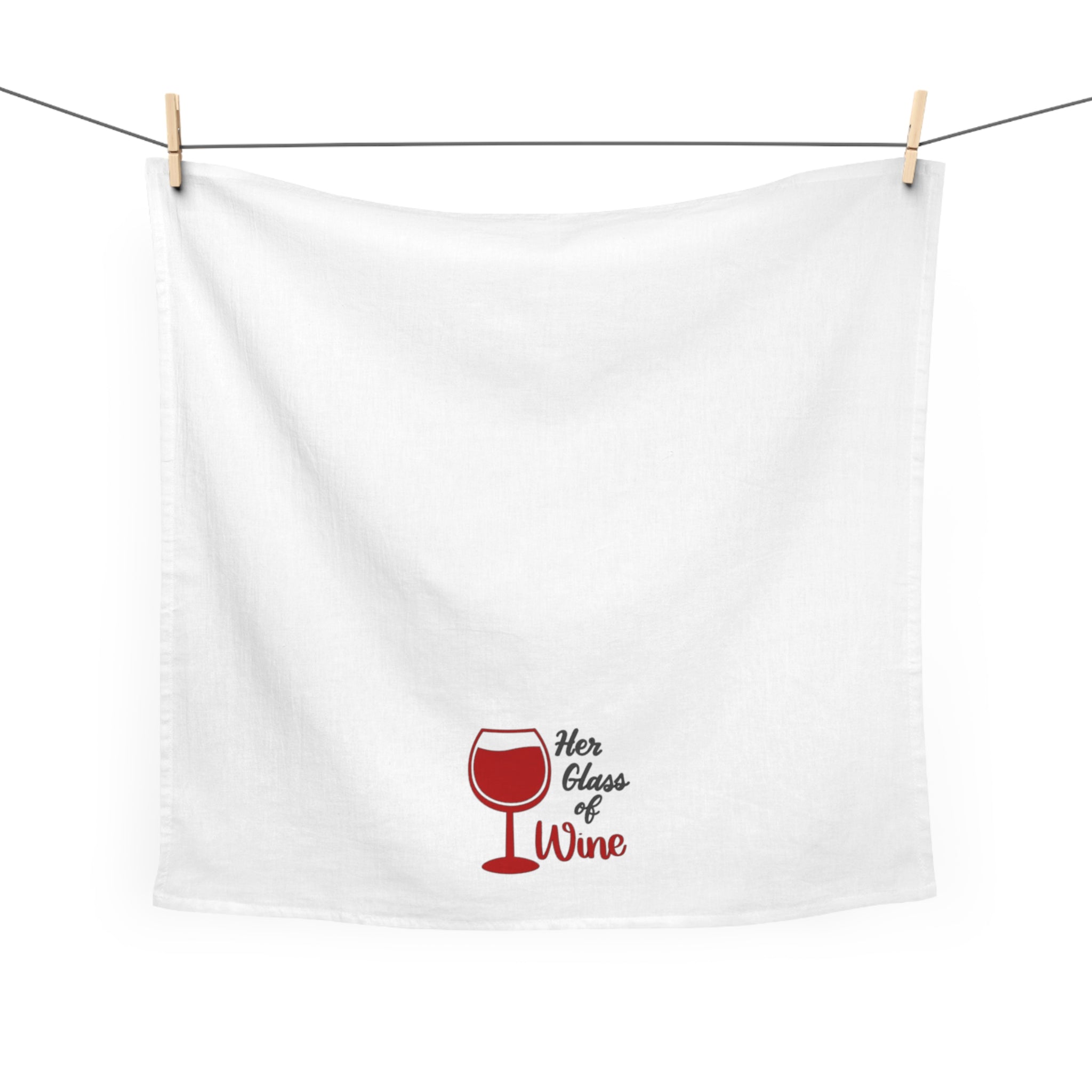 Wine Lover Tea Towel — "Her Glass of Wine" Kitchen Tea Towel