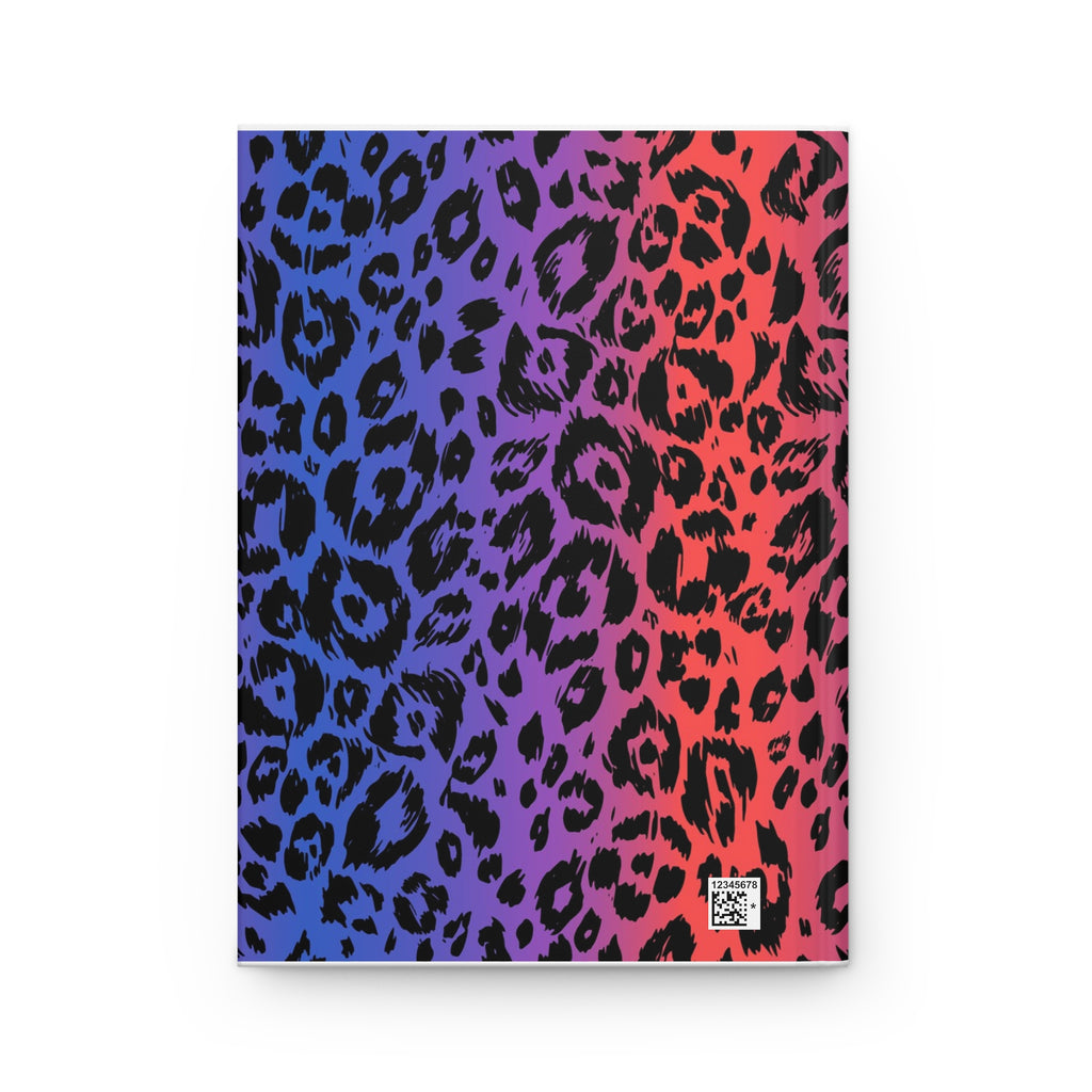 Hardcover Journal — Neon Ombre Leopard Print Notebook