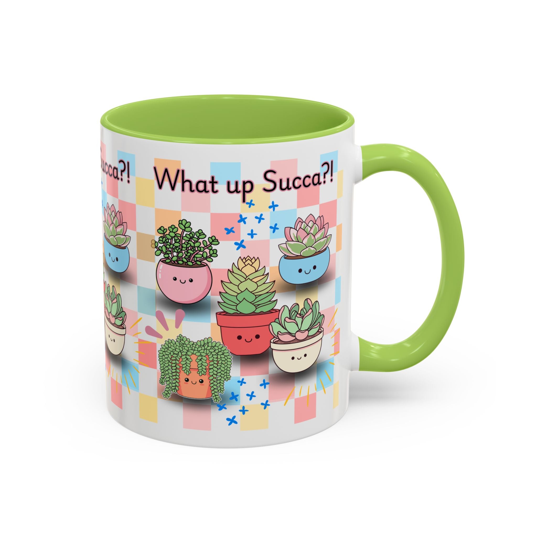 What up Succa? Cute Succulent Accent Coffee Mug – Fun Plant Lover Gift (11 oz)