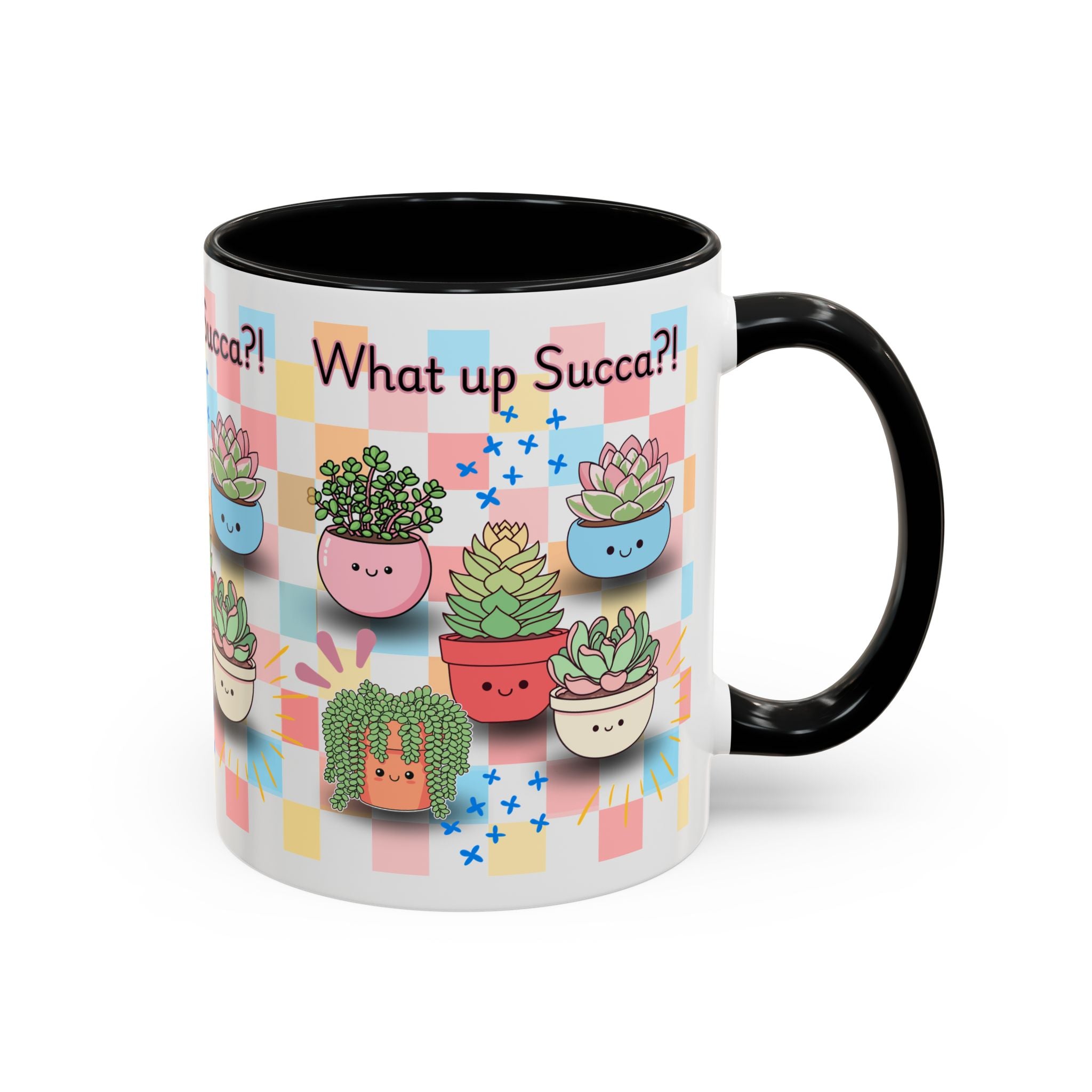 What up Succa? Cute Succulent Accent Coffee Mug – Fun Plant Lover Gift (11 oz)
