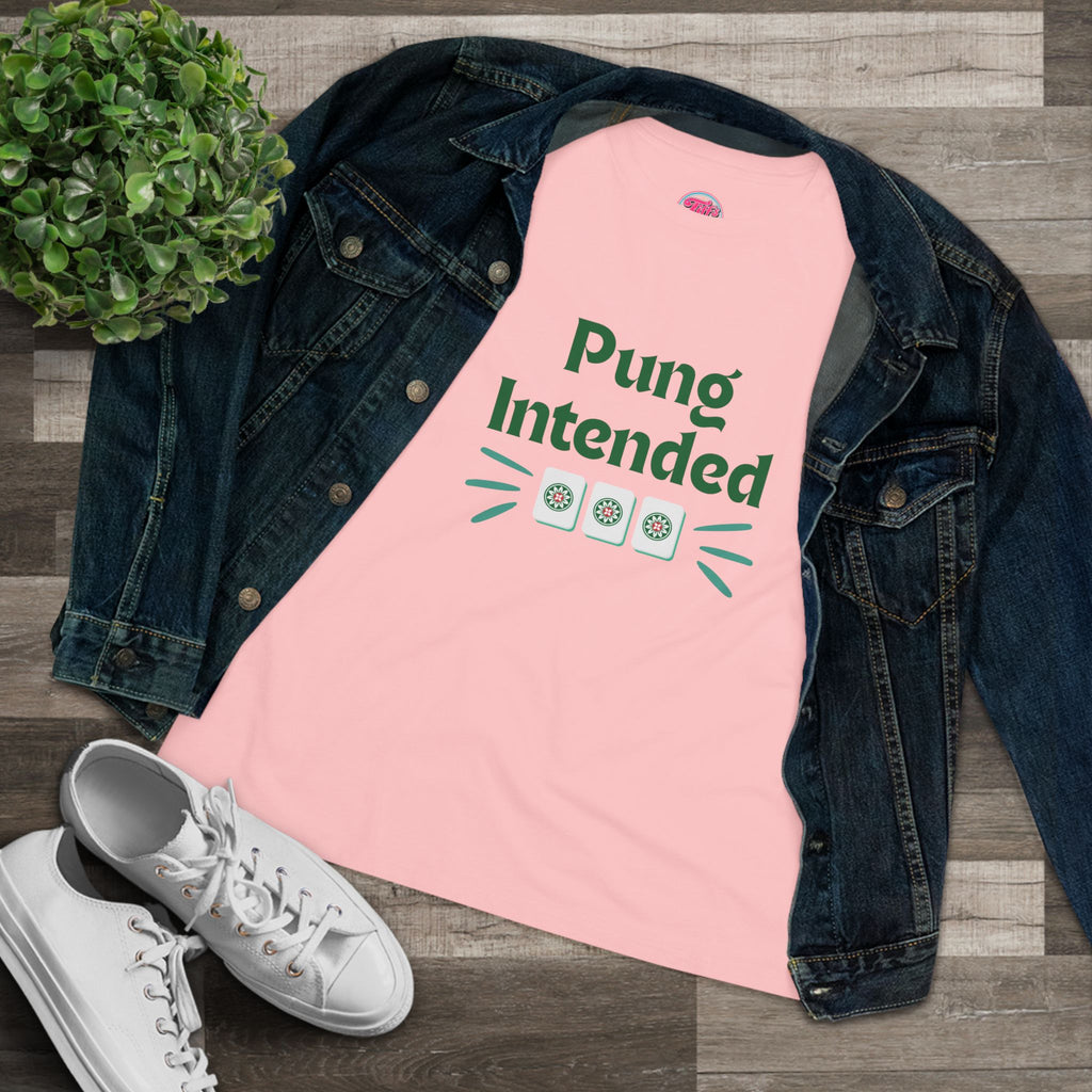 Pung Intended Women's Tee - Funny Mahjong Crew Cotton Shirt