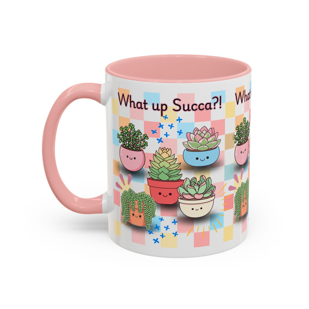 What up Succa? Cute Succulent Accent Coffee Mug – Fun Plant Lover Gift (11 oz)