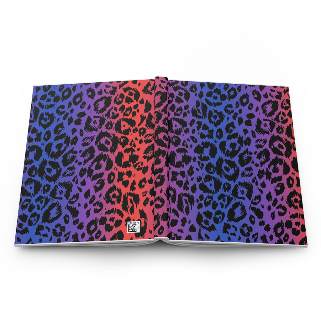 Hardcover Journal — Neon Ombre Leopard Print Notebook