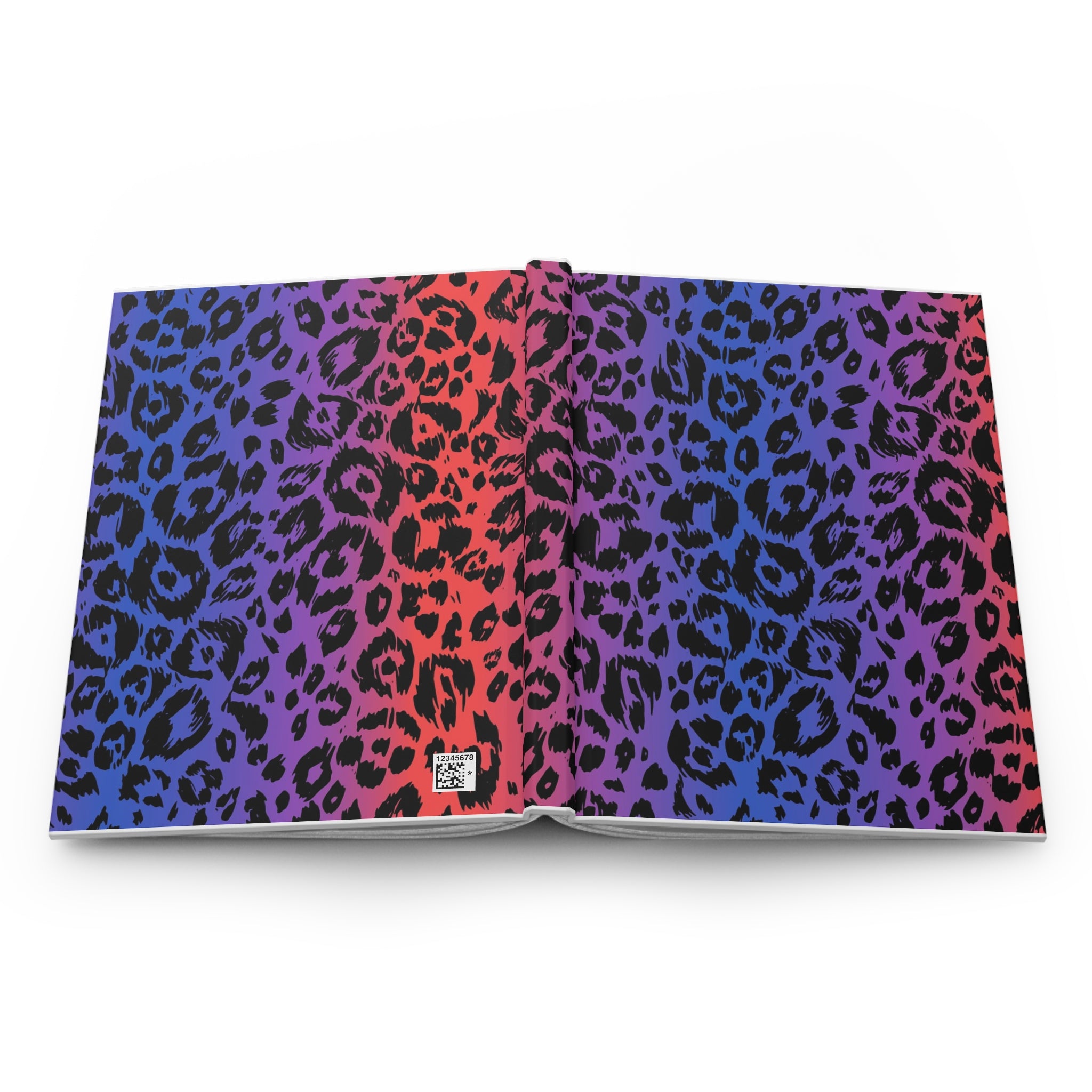 Hardcover Journal — Neon Ombre Leopard Print Notebook