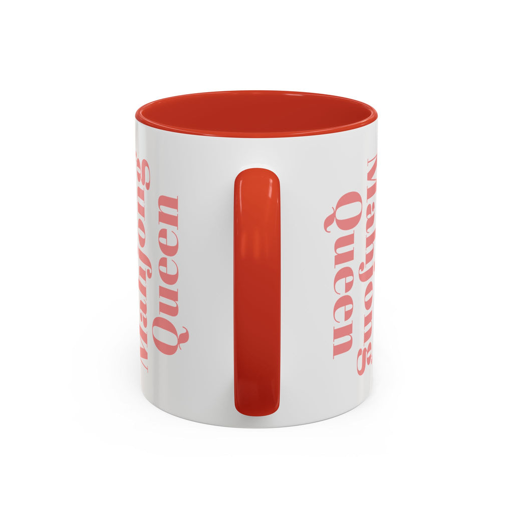 Mahjong Queen Accent Coffee Mug – Retro Tile Design, 11 oz