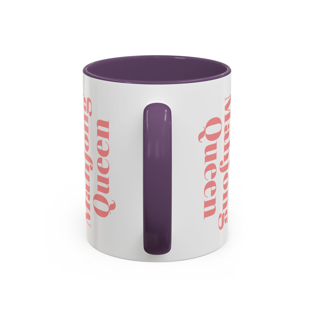 Mahjong Queen Accent Coffee Mug – Retro Tile Design, 11 oz