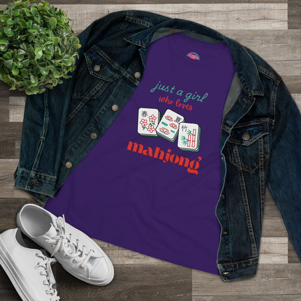 Just a Girl Who Loves Mahjong Tee — Women's Mahjong Graphic Shirt