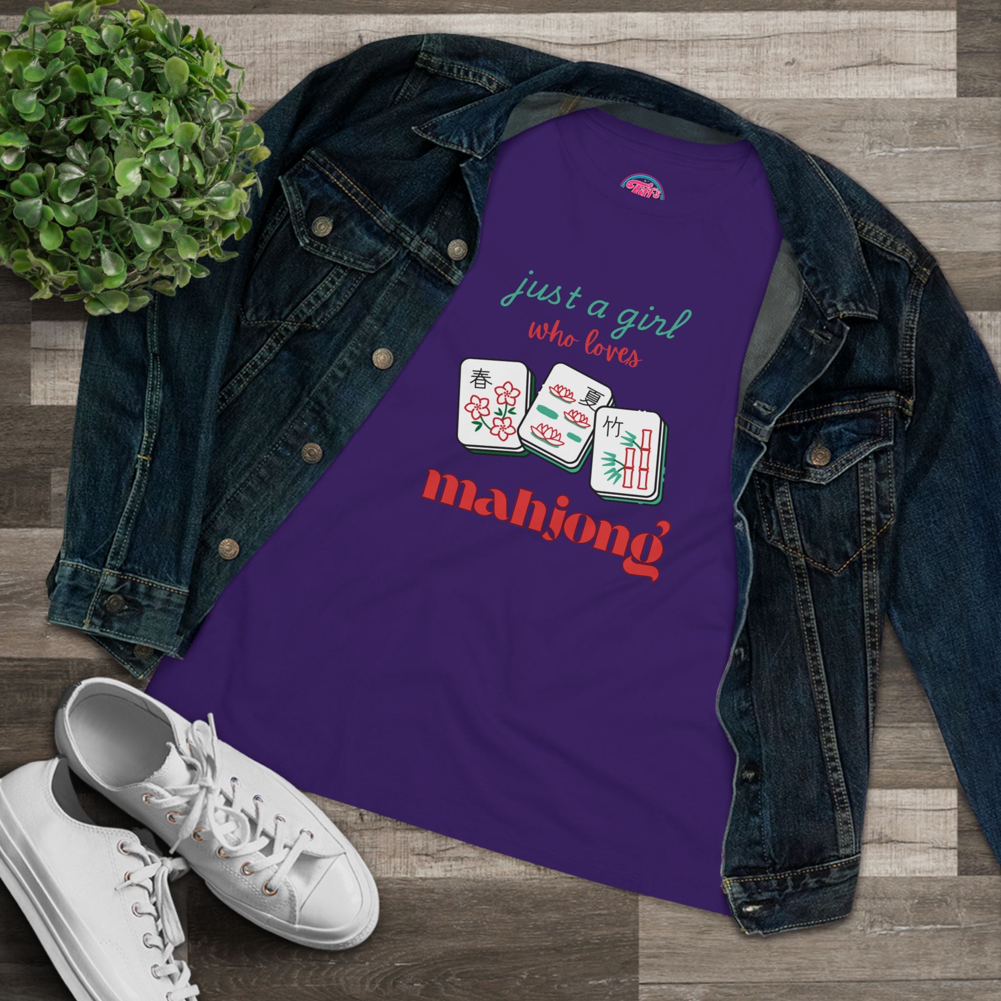 Just a Girl Who Loves Mahjong Tee — Women's Mahjong Graphic Shirt
