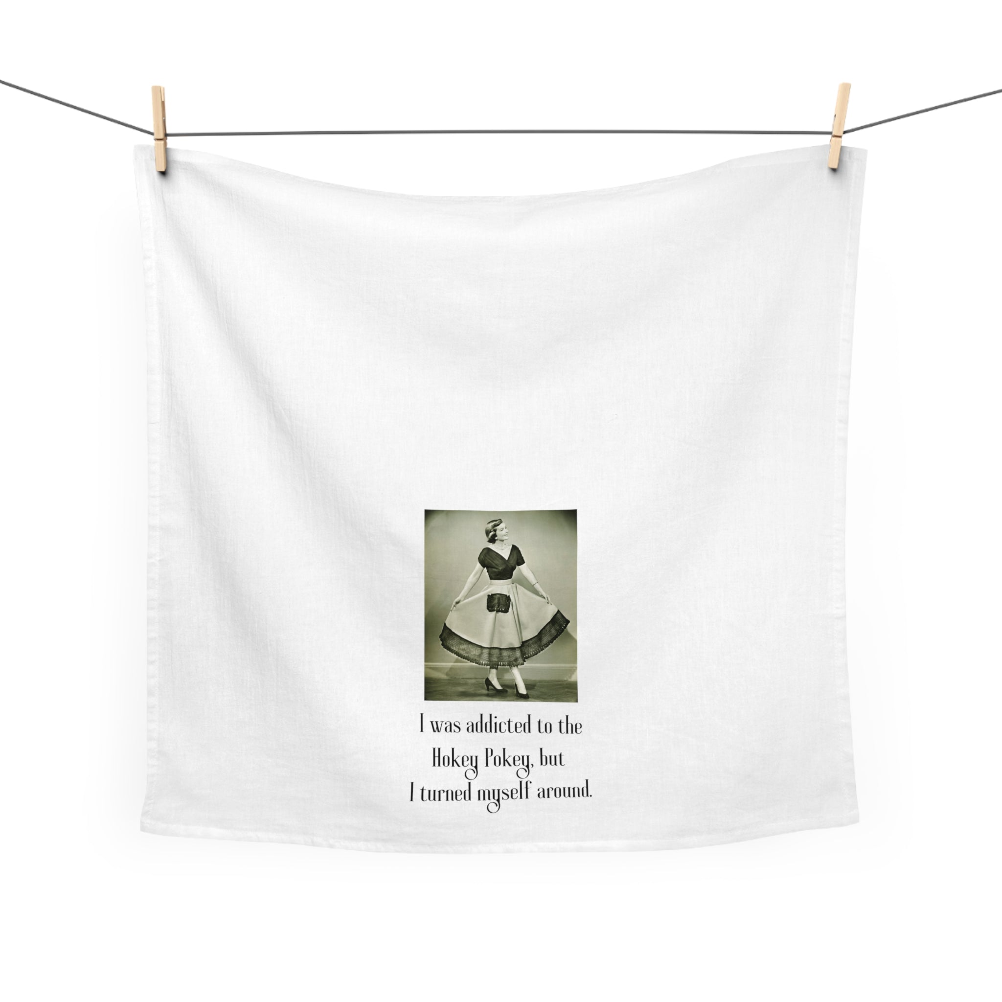 Vintage Hokey Pokey Tea Towel — Funny Retro Kitchen Decor