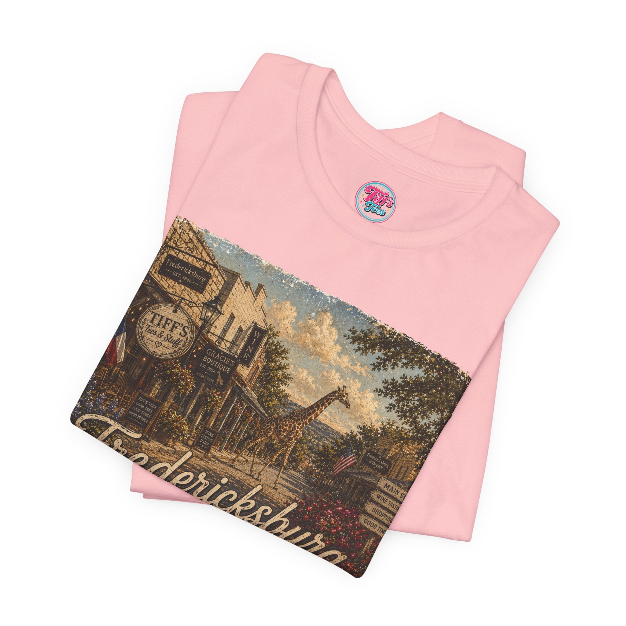 Fredericksburg Texas Vintage Scene Tee featuring Gracie