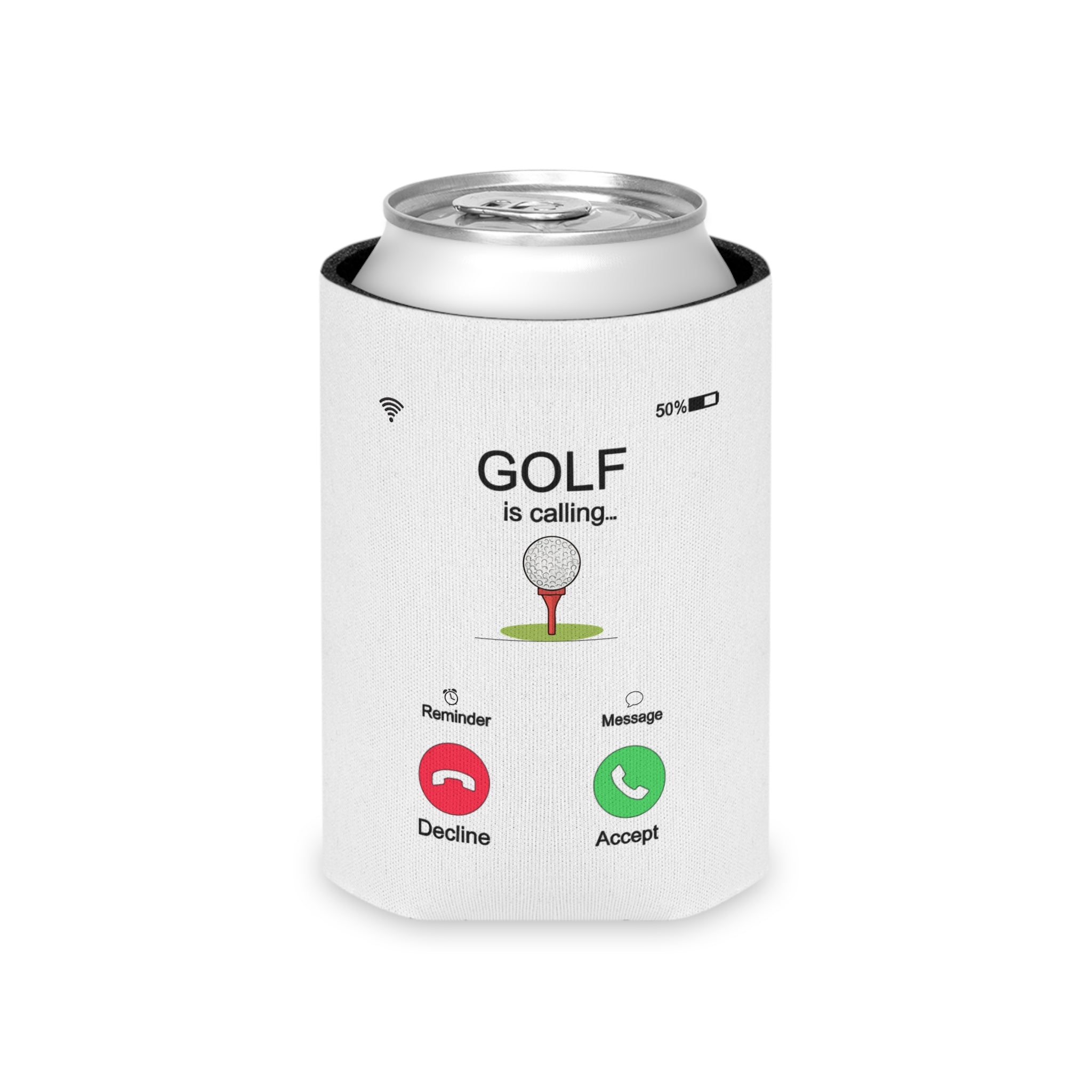 Can Cooler - "Golf is Calling" Phone Call Design | Golf Lover Beverage Koozie