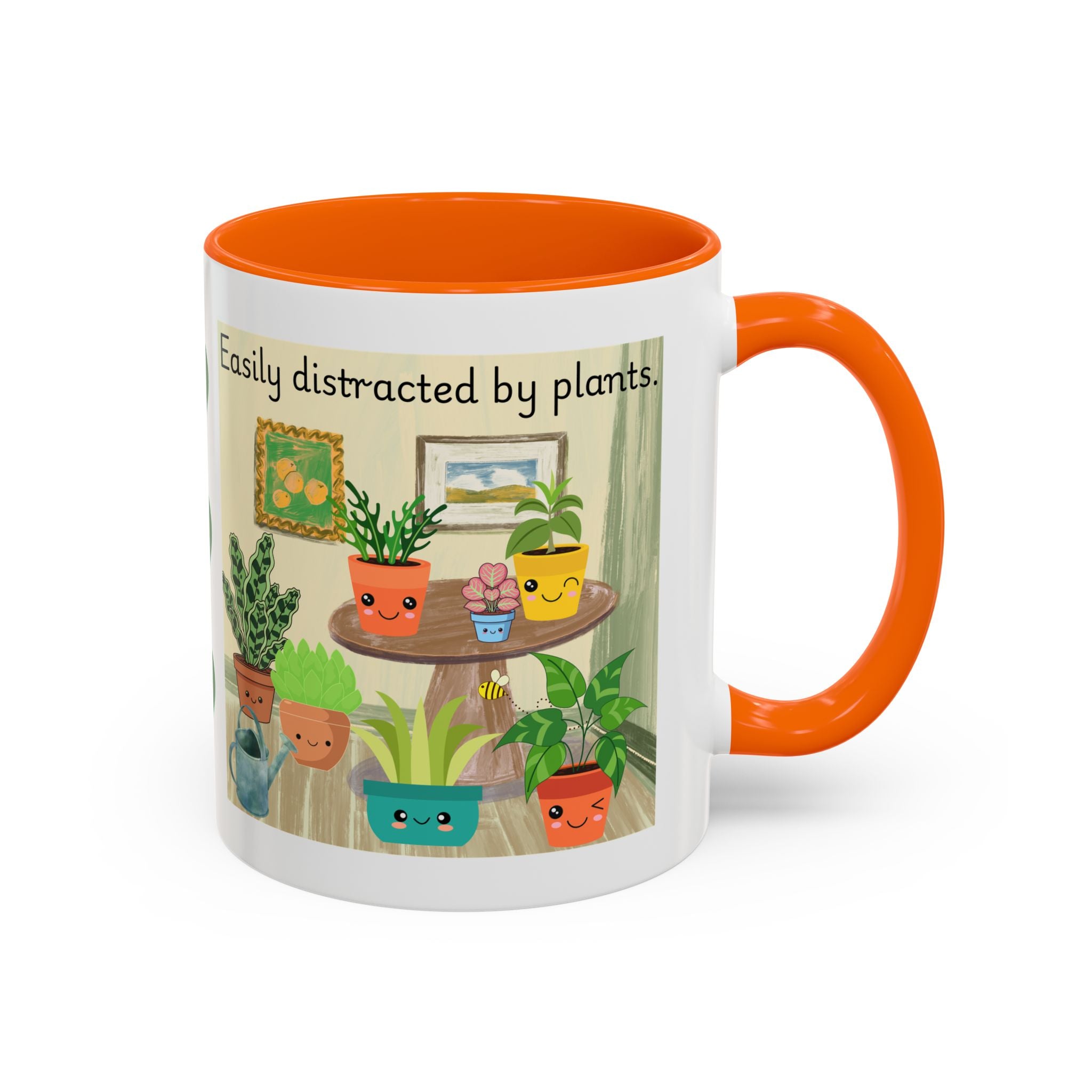 Plant Lover Coffee Mug — “Easily Distracted by Plants” Accent Mug (11 oz)