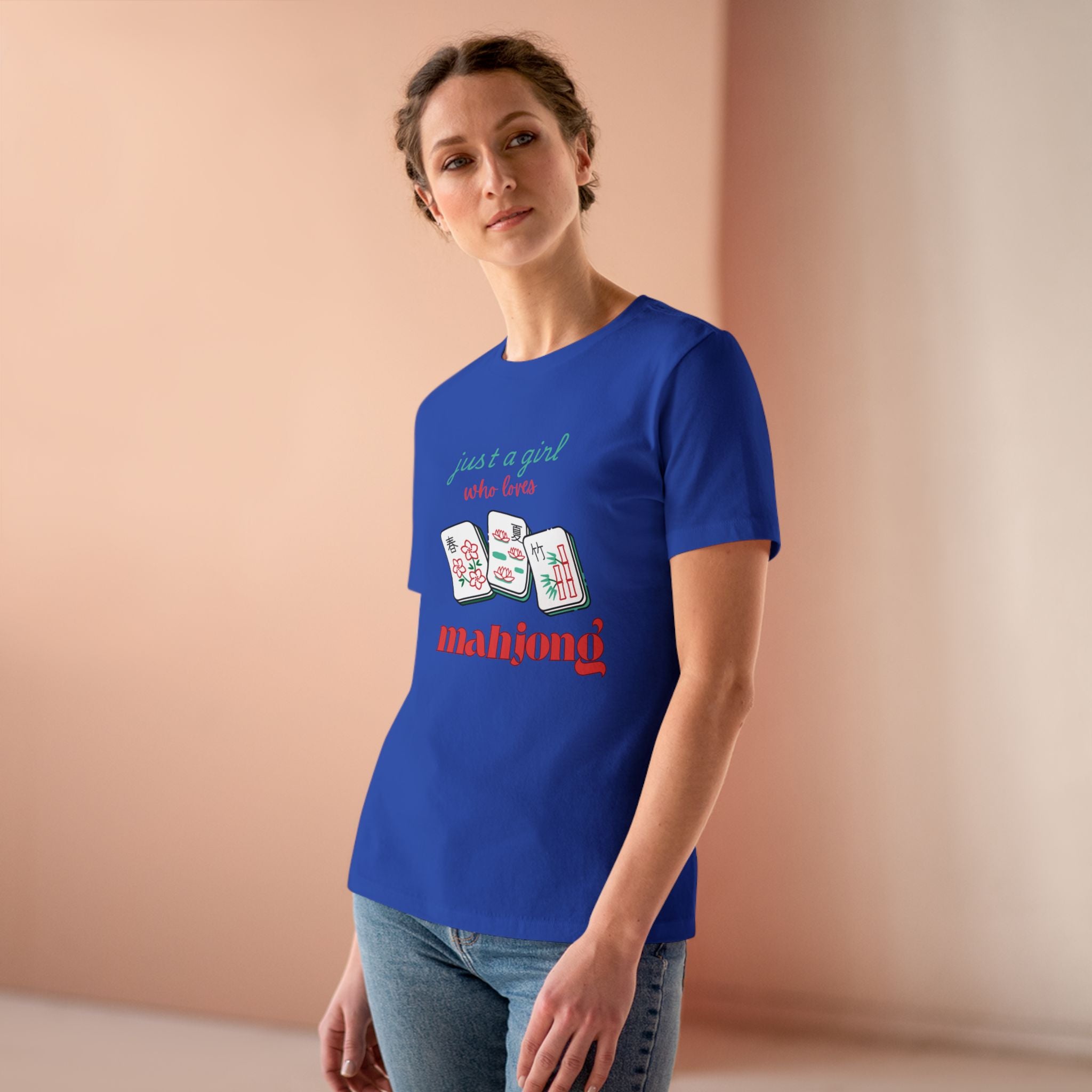 Just a Girl Who Loves Mahjong Tee — Women's Mahjong Graphic Shirt