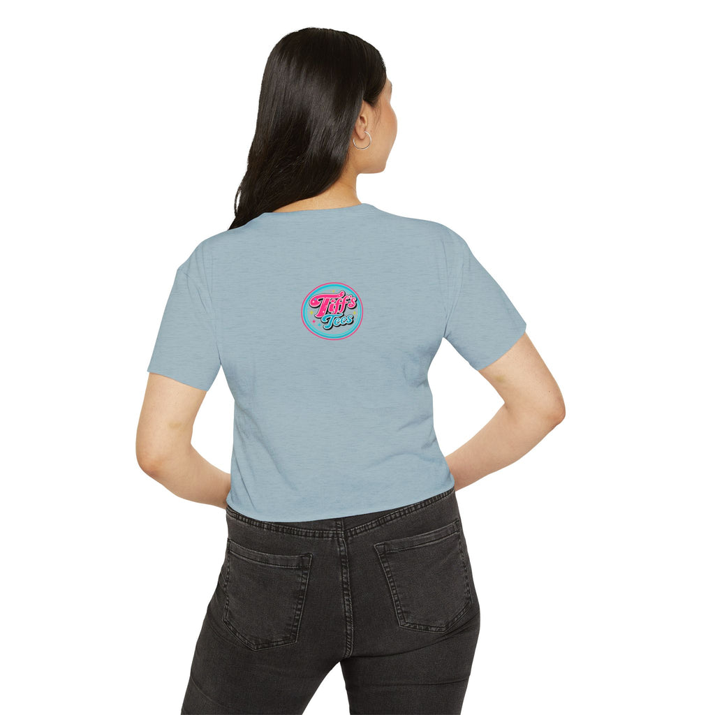 Pilates Women's Crop Top — 'Pilates' V-Sit Design with Breath • Control • Flow