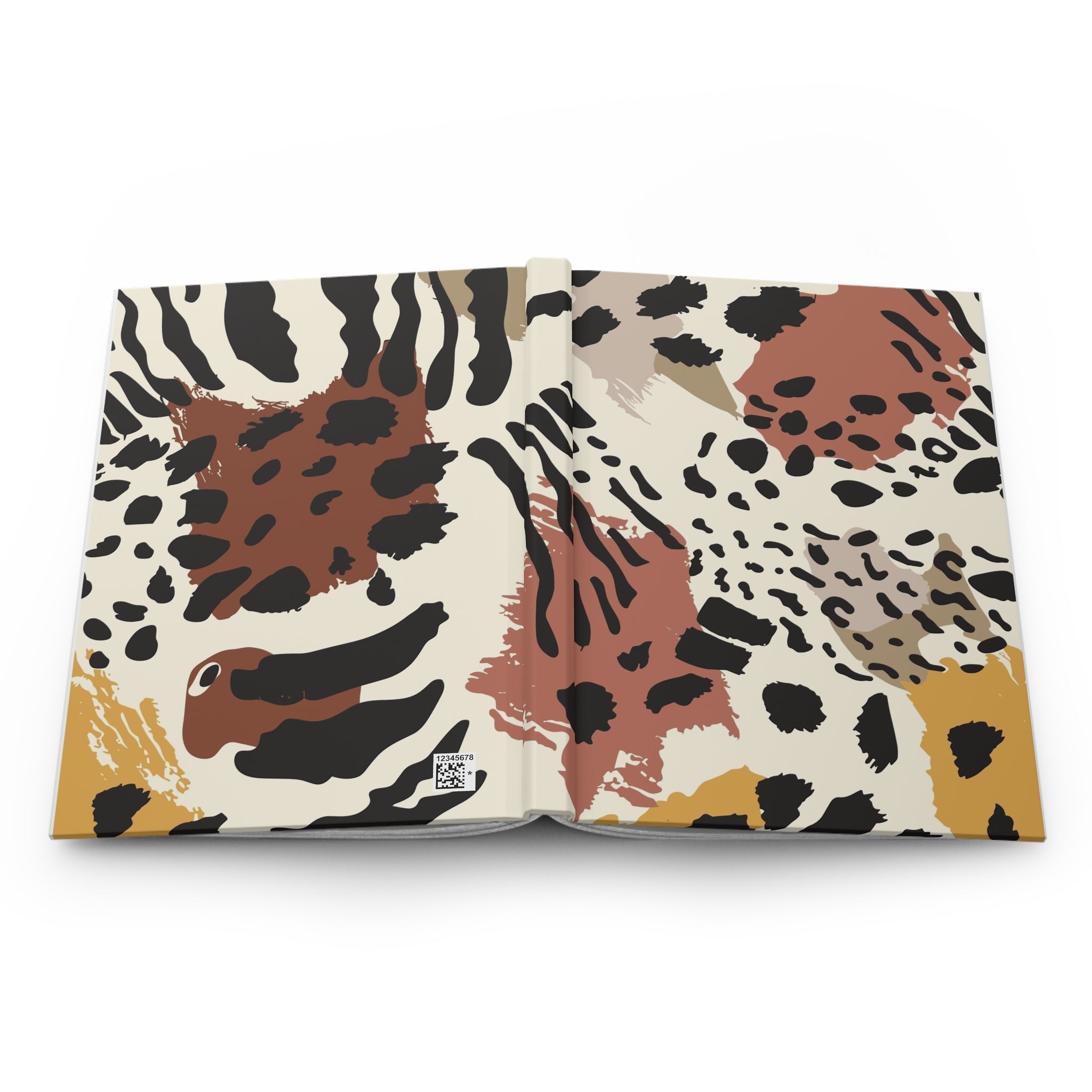 Animal Print Hardcover Journal — Abstract Neutral Safari Notebook