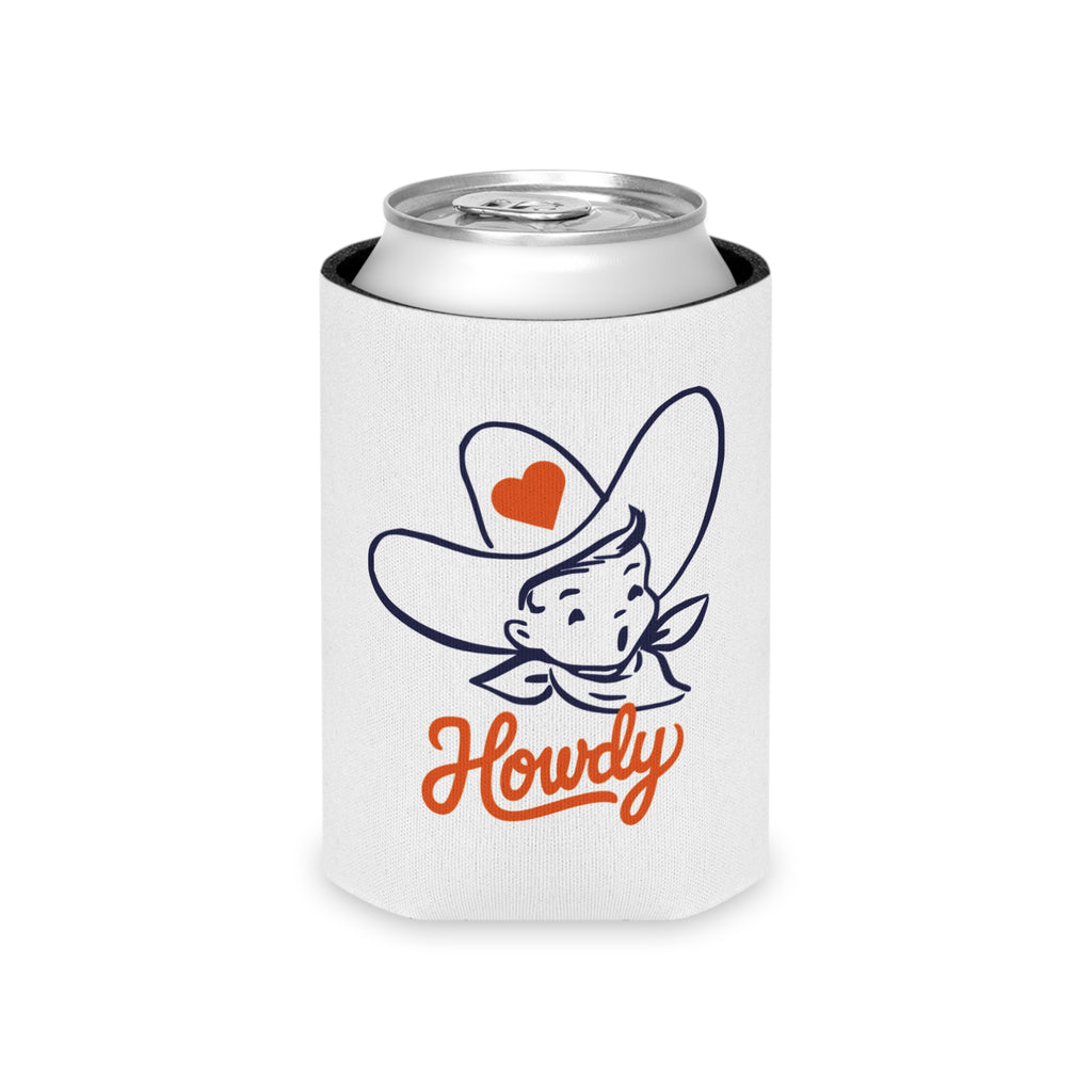 Howdy Cowboy Can Cooler – Retro Western Drink Koozie