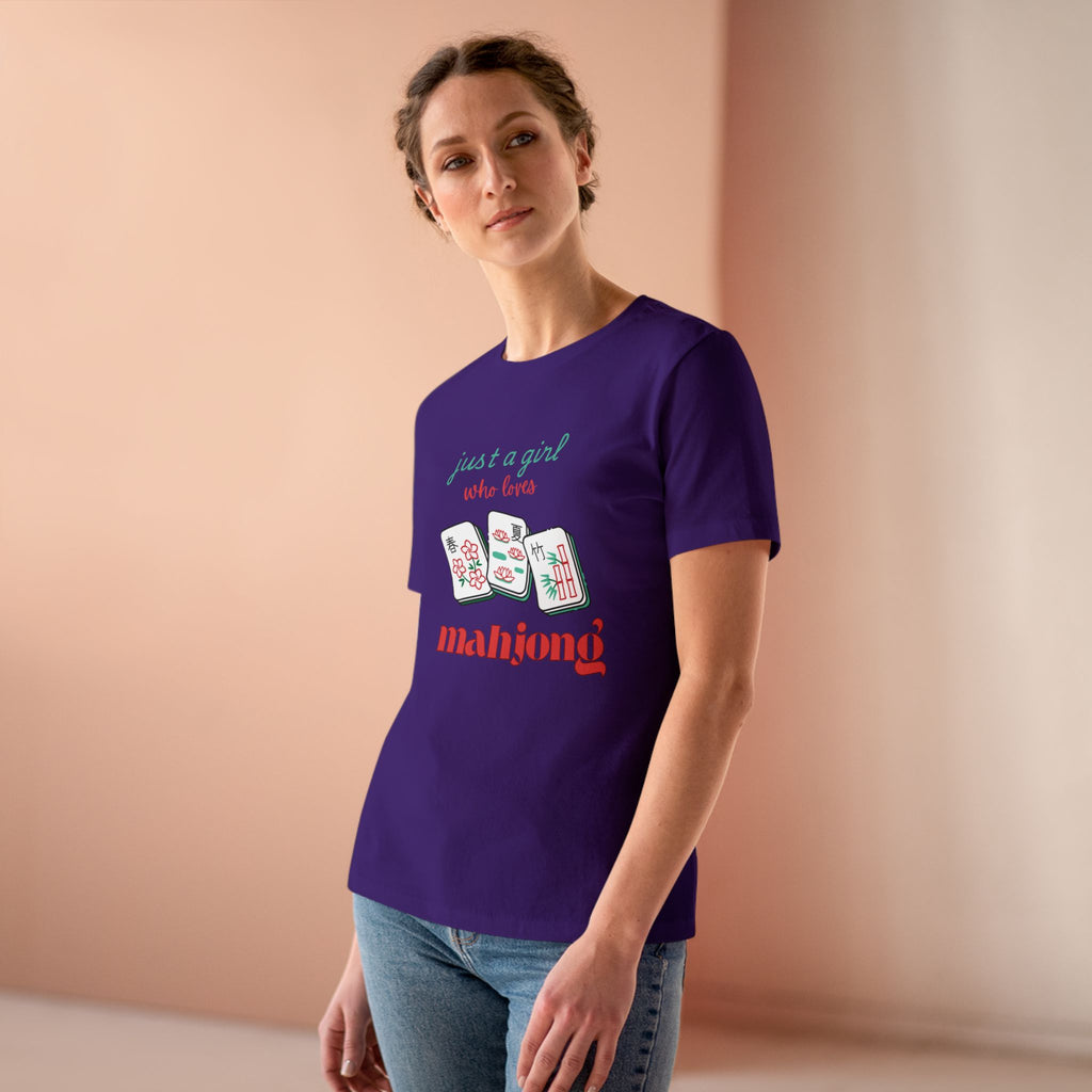 Just a Girl Who Loves Mahjong Tee — Women's Mahjong Graphic Shirt