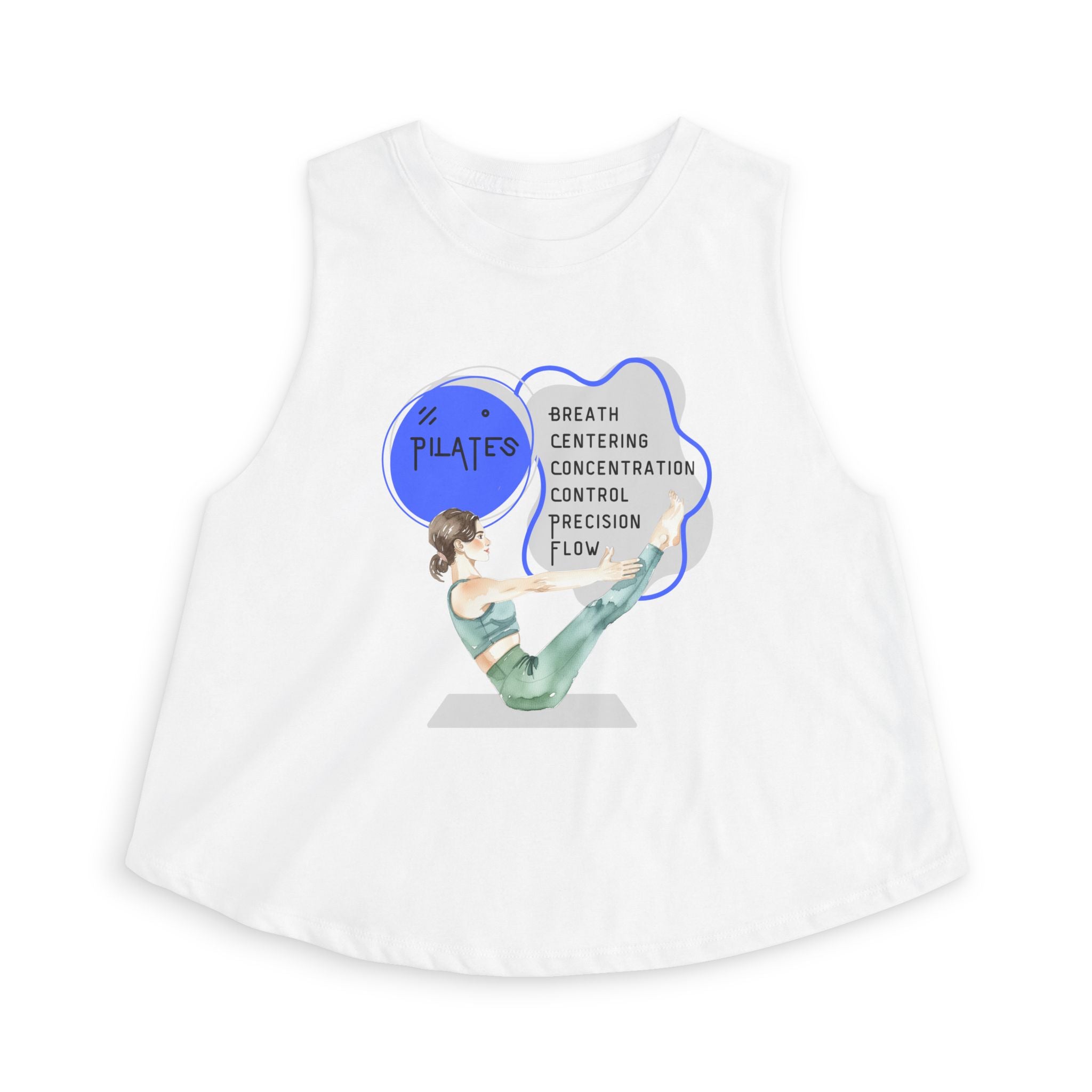 Pilates Women's Crop Top — Breath, Centering & Flow Fitness Tank
