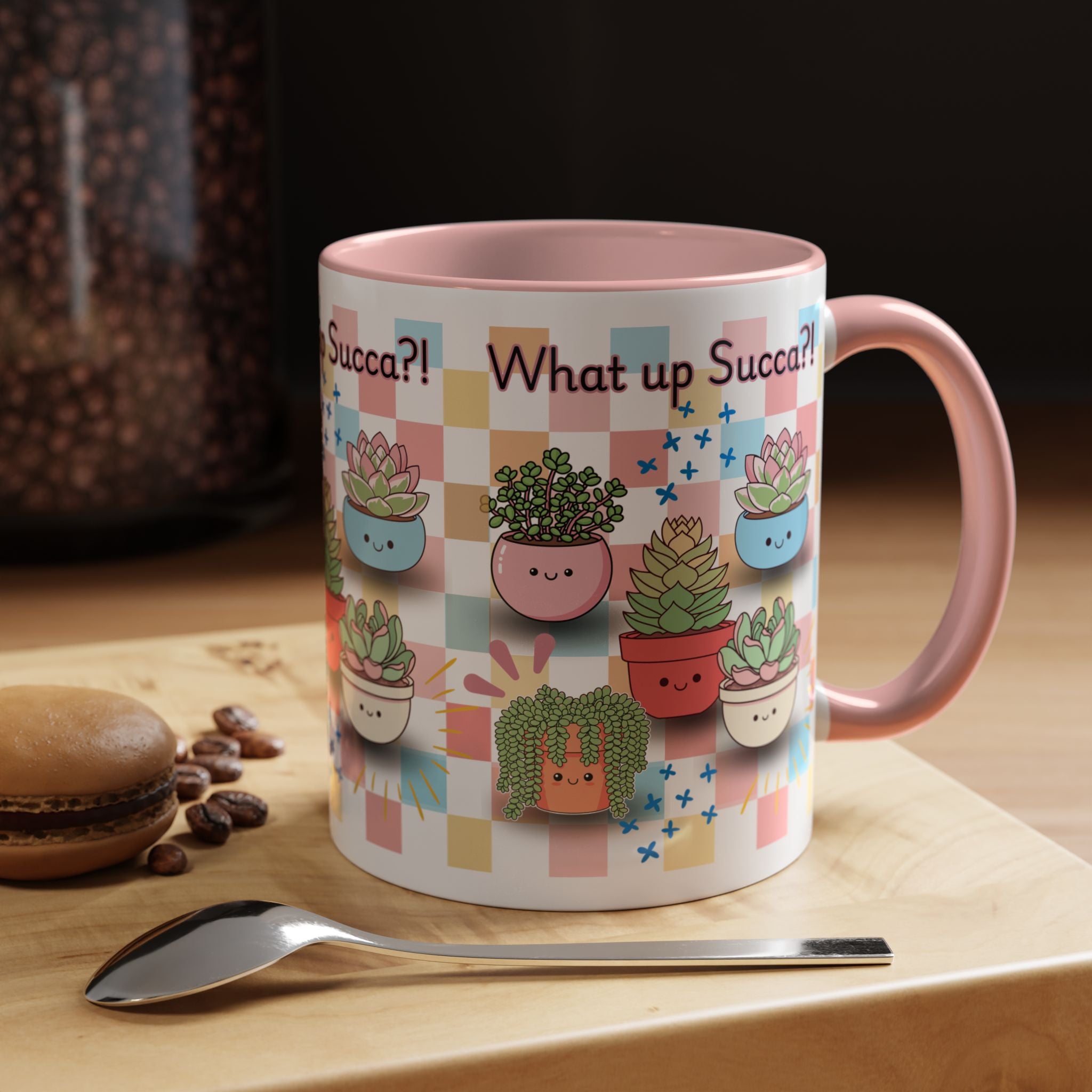 What up Succa? Cute Succulent Accent Coffee Mug – Fun Plant Lover Gift (11 oz)