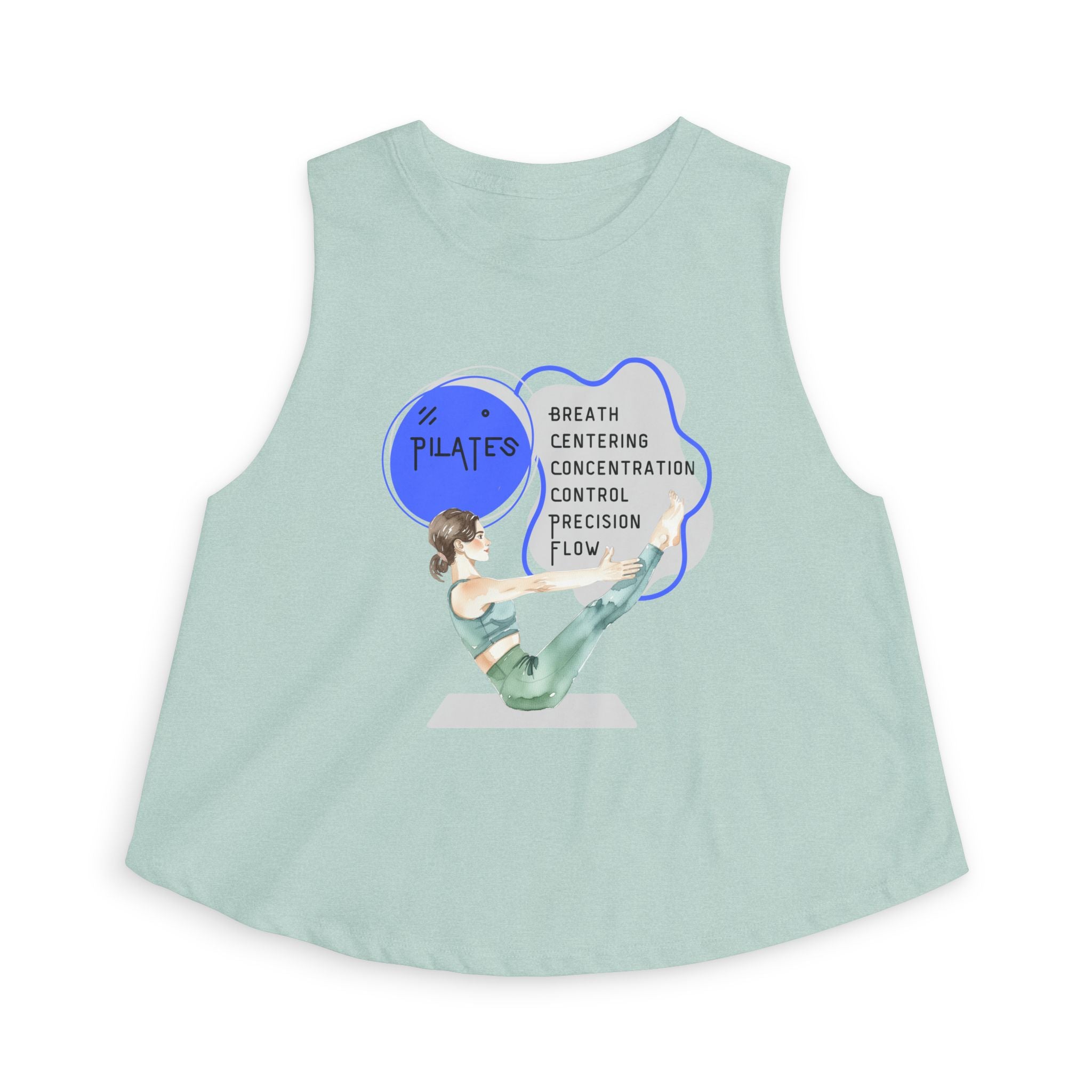 Pilates Women's Crop Top — Breath, Centering & Flow Fitness Tank