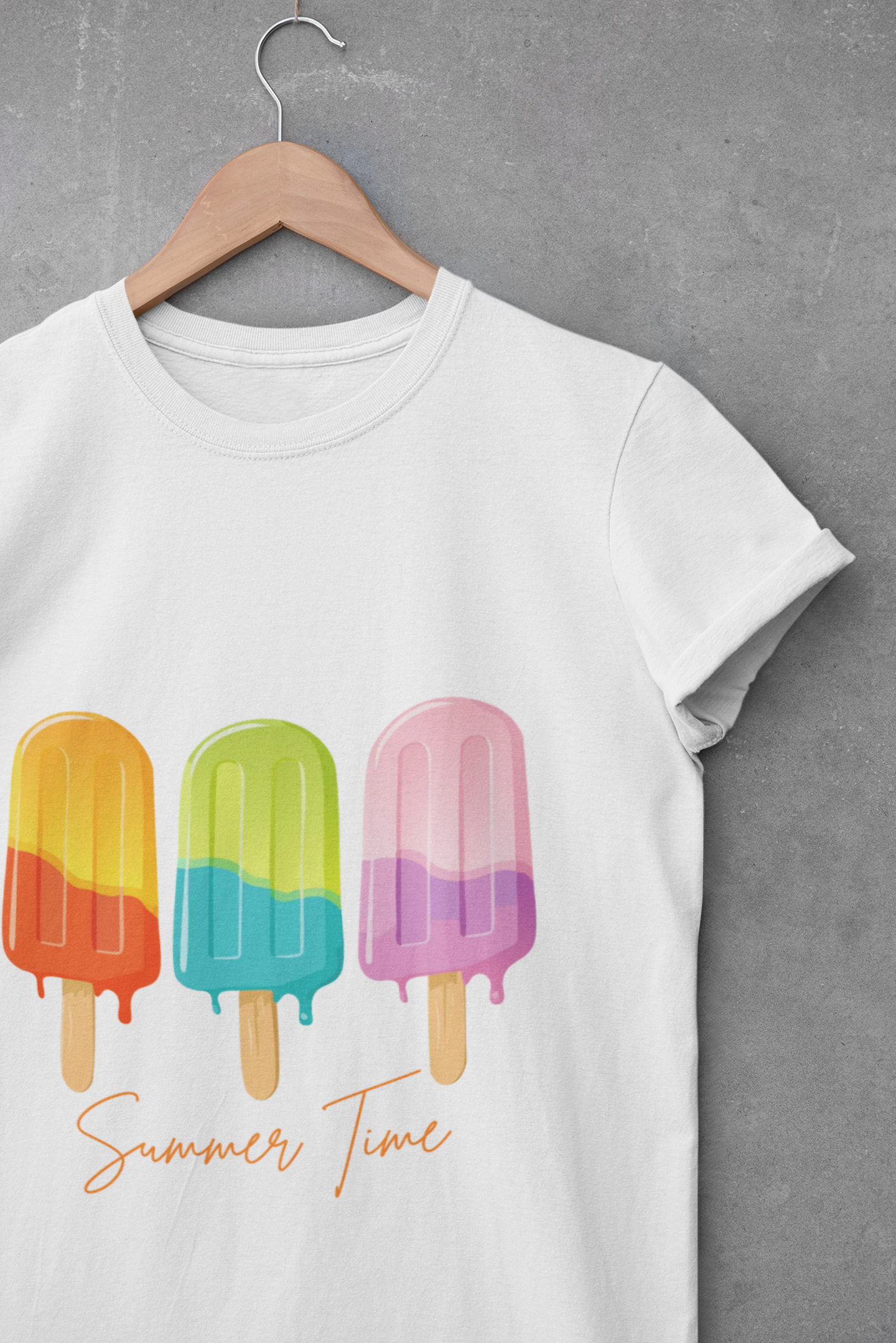Summer Popsicle Graphic Tee — Colorful Retro Ice Pop Design
