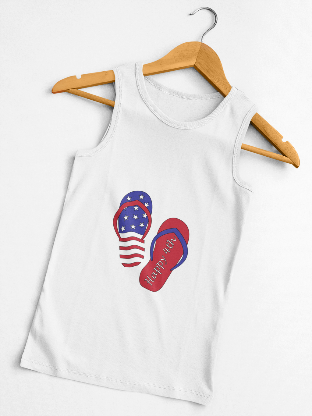 Patriotic Flip Flops Tank Top – 'Happy 4th' Summer Independence Day Tank