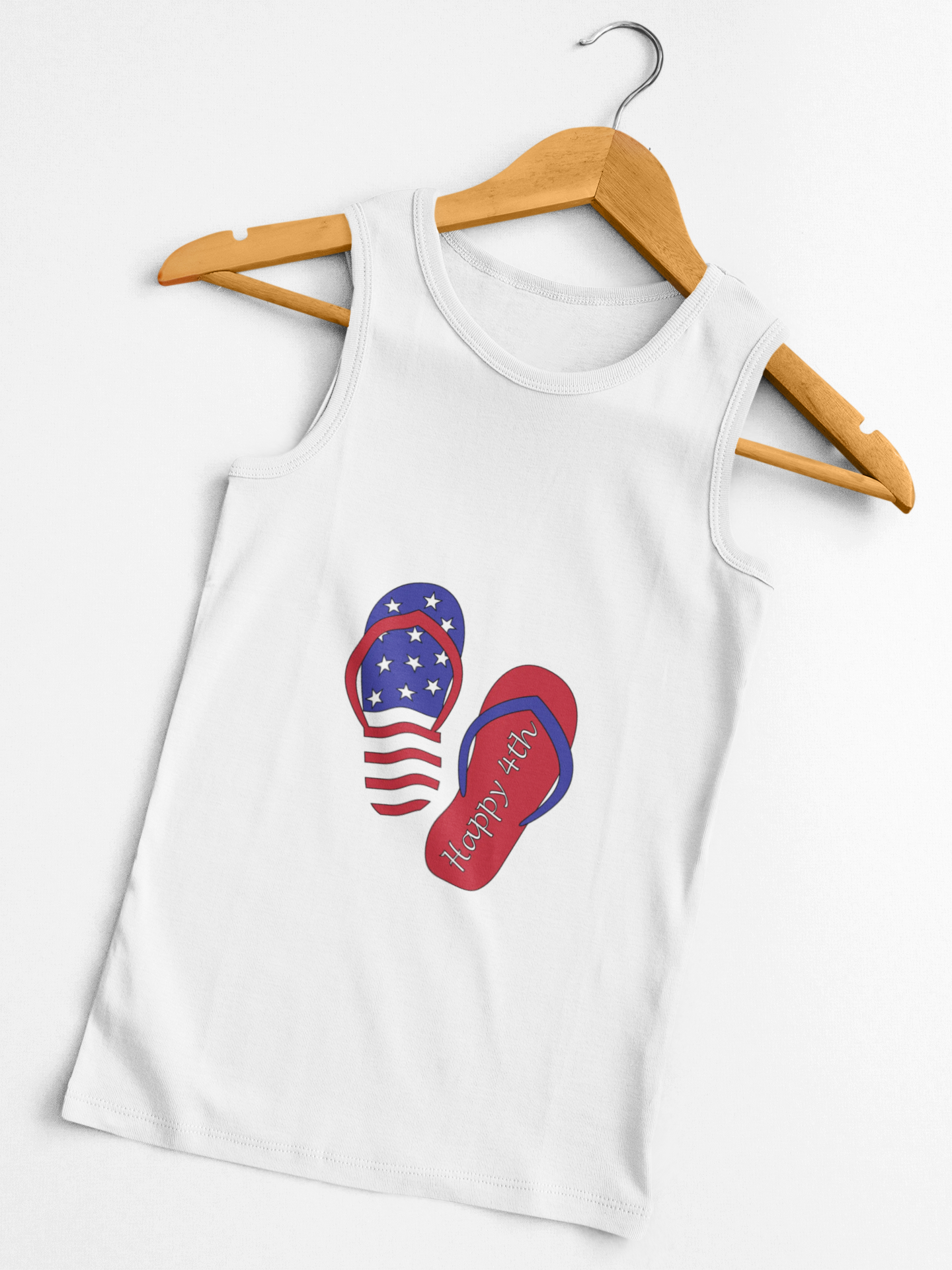 Patriotic Flip Flops Tank Top – 'Happy 4th' Summer Independence Day Tank