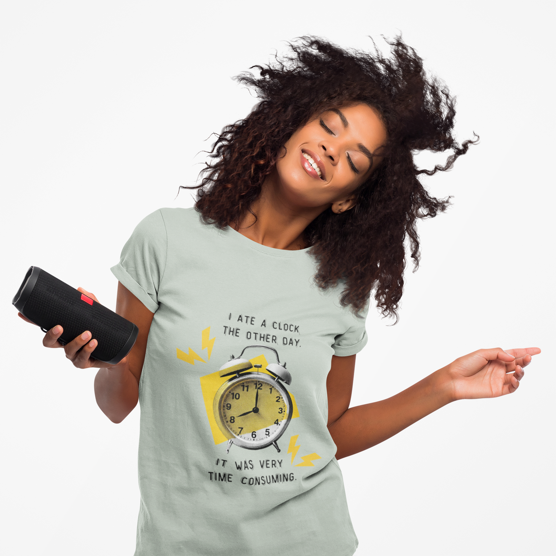 Funny Joke T-Shirt - Dad Jokes - I ate a clock the other day...