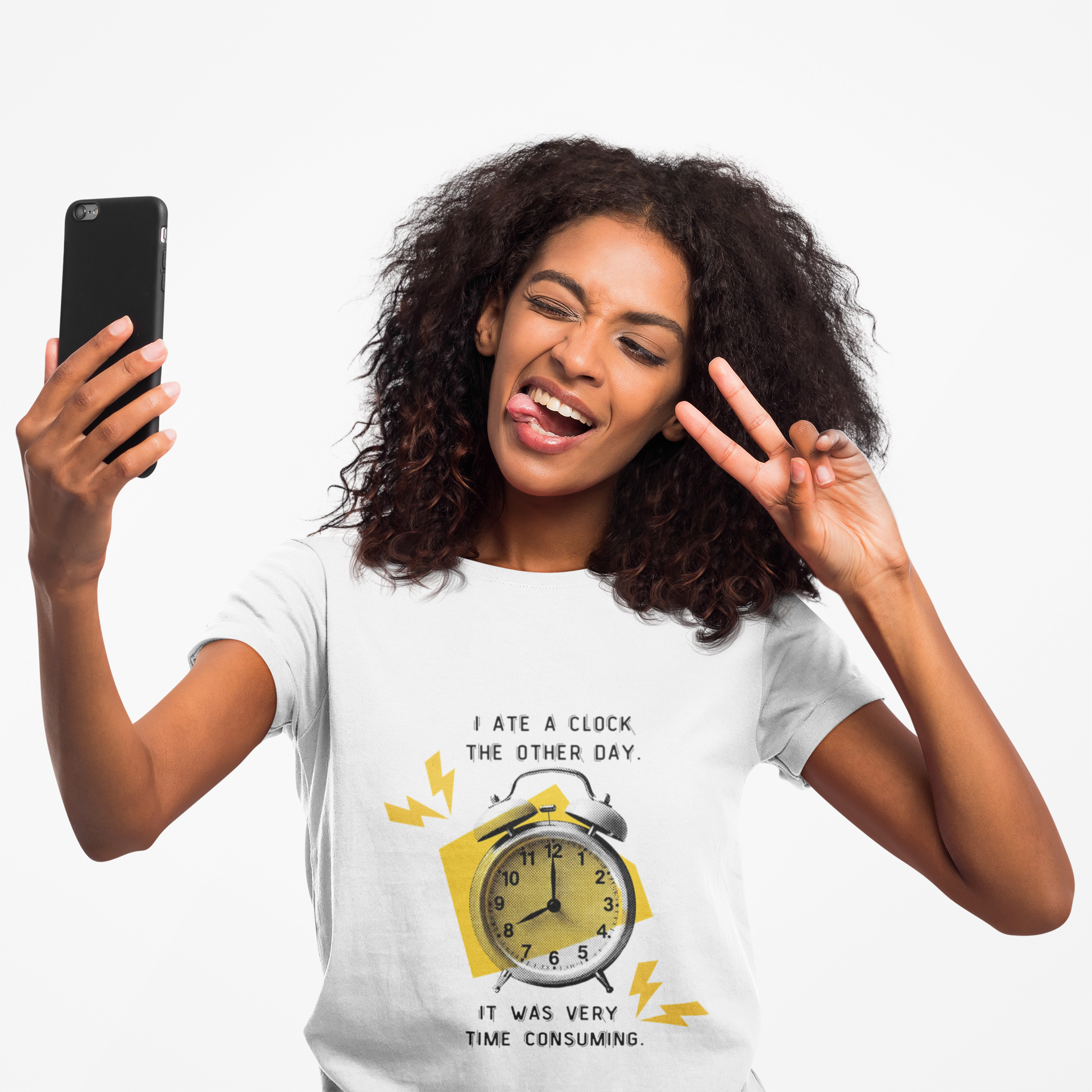 Funny Joke T-Shirt - Dad Jokes - I ate a clock the other day...