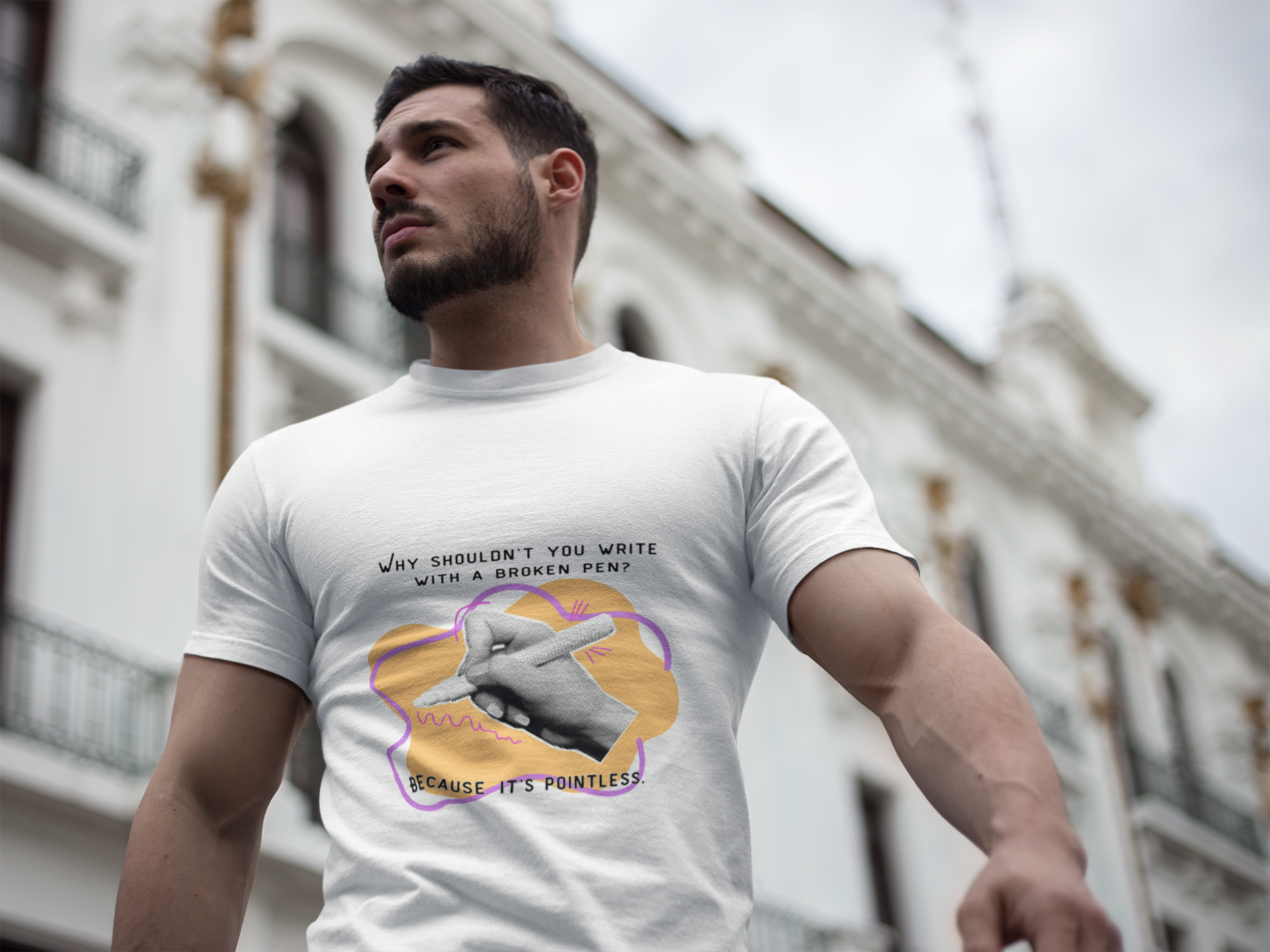 Punny Pen Dad Joke T‑Shirt — “Because It’s Pointless” Graphic Tee