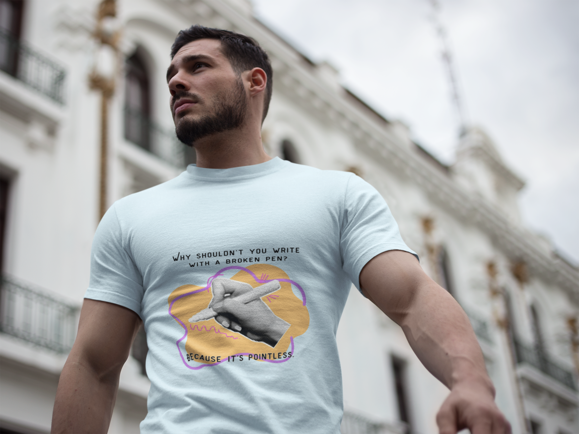 Punny Pen Dad Joke T‑Shirt — “Because It’s Pointless” Graphic Tee