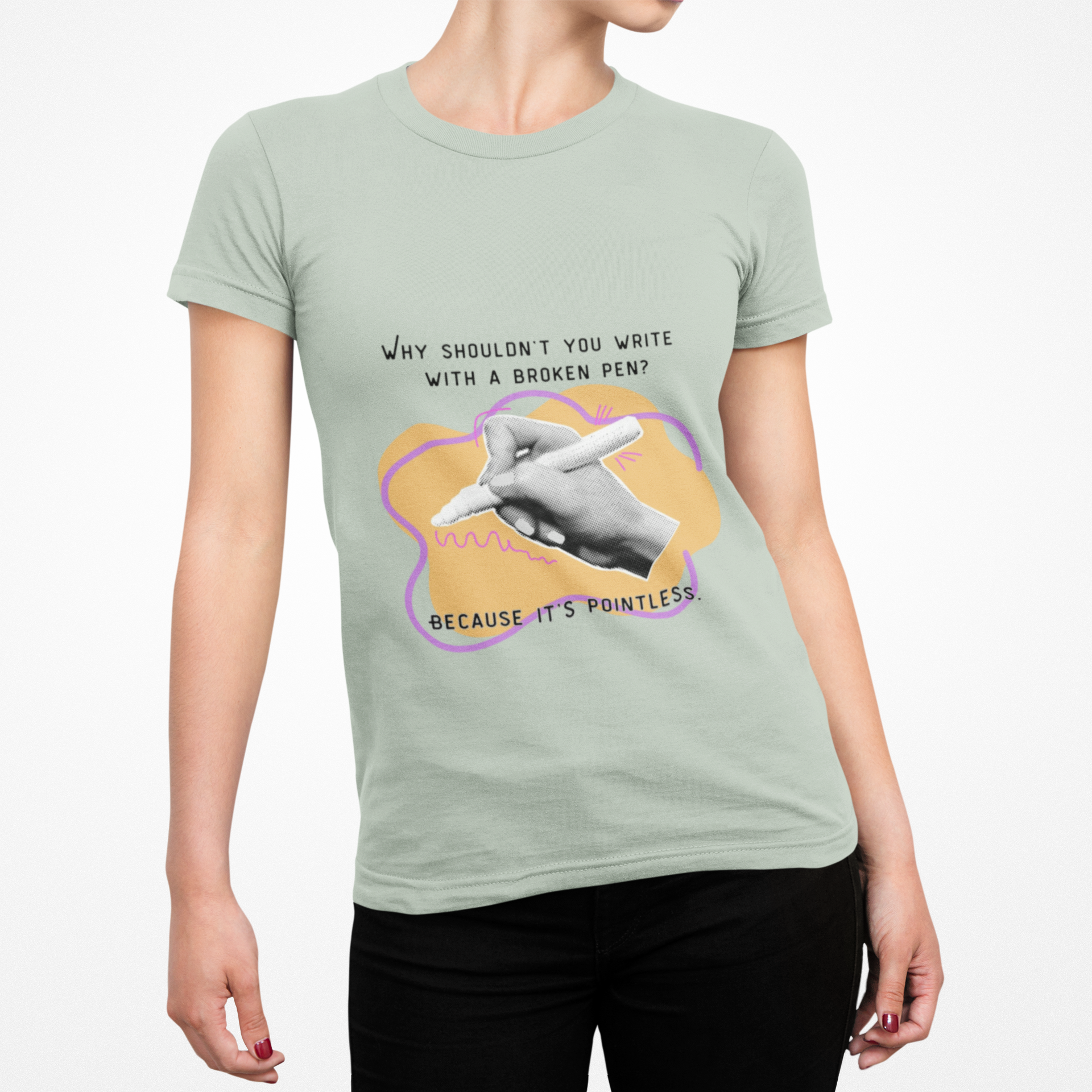 Punny Pen Dad Joke T‑Shirt — “Because It’s Pointless” Graphic Tee