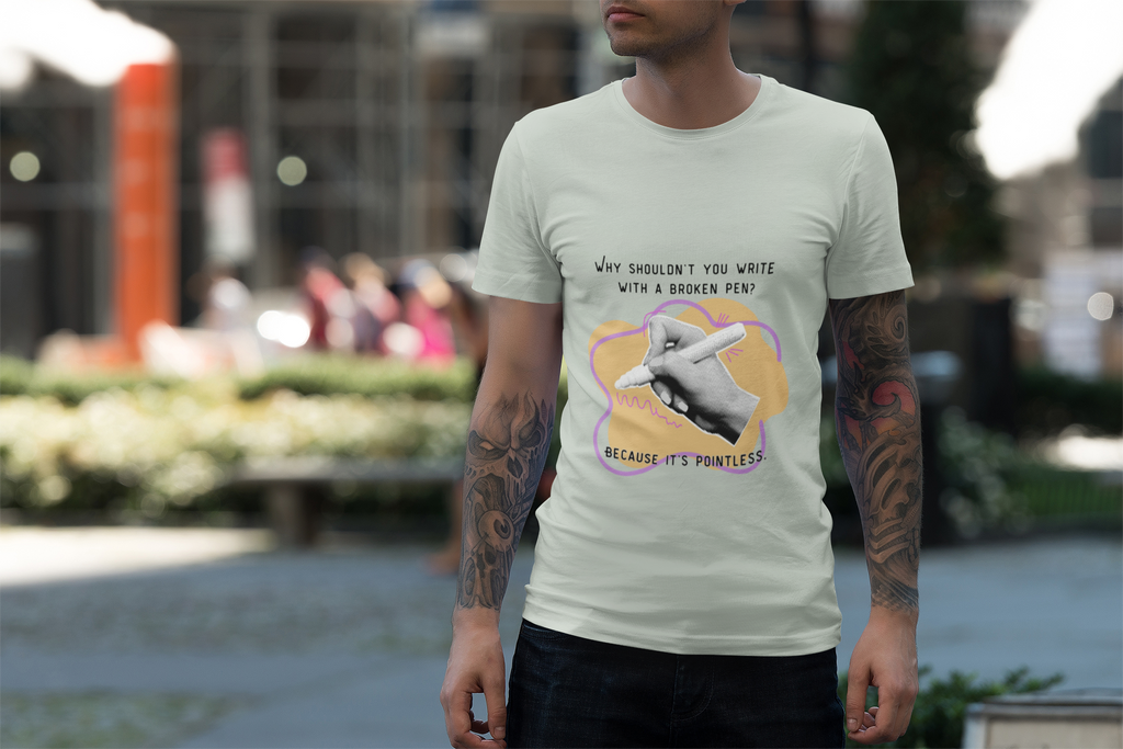 Punny Pen Dad Joke T‑Shirt — “Because It’s Pointless” Graphic Tee