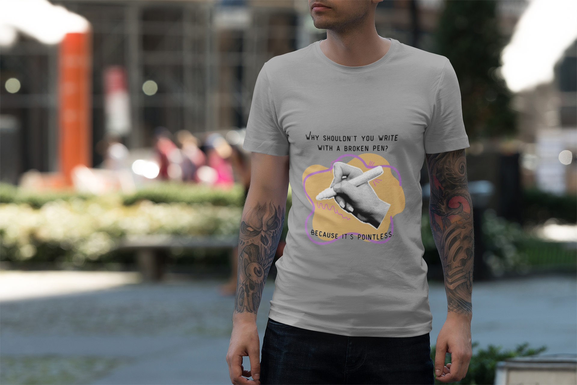 Punny Pen Dad Joke T‑Shirt — “Because It’s Pointless” Graphic Tee