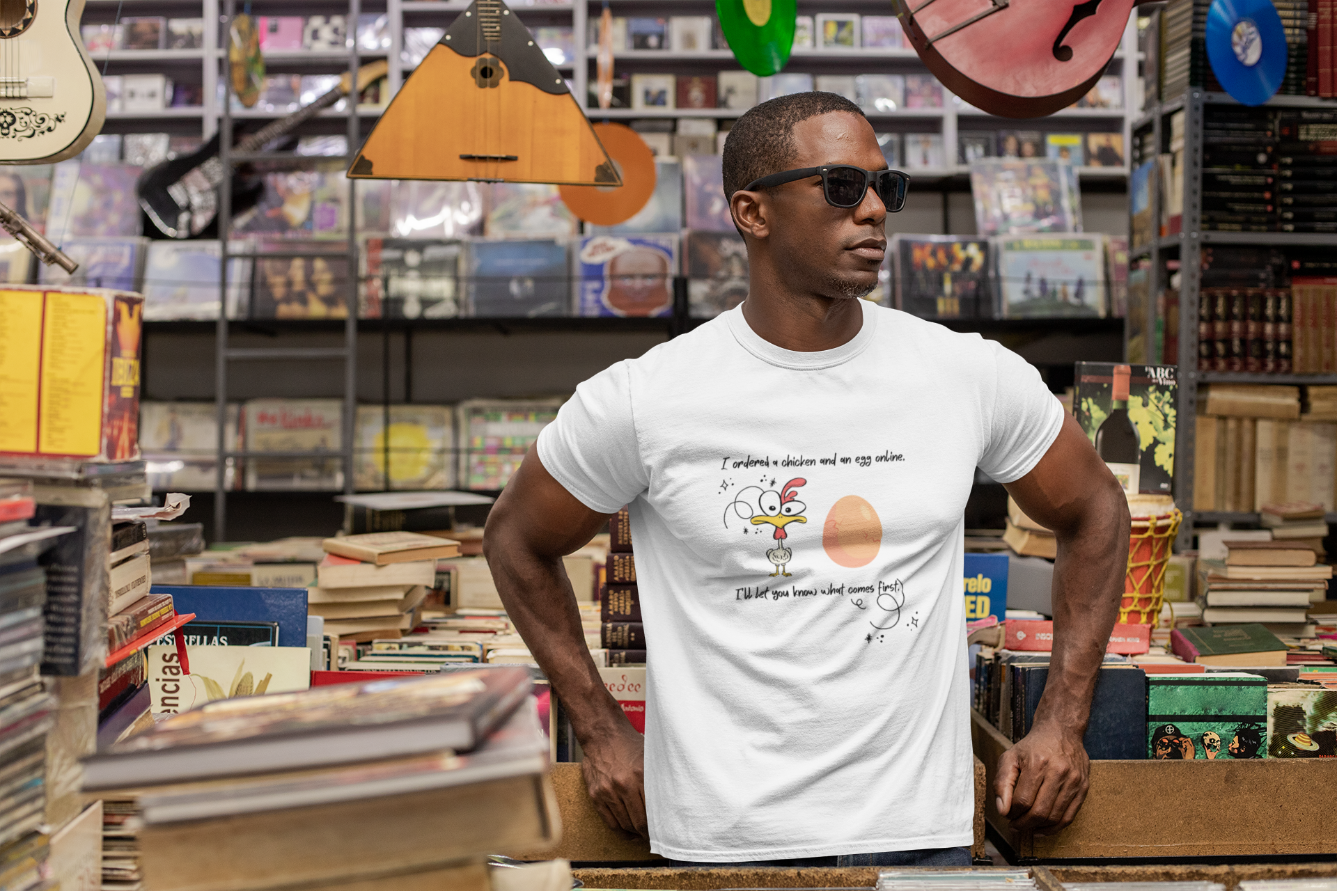 Chicken and Egg Dad Joke T-Shirt — "I Ordered a Chicken and an Egg online..." Funny Graphic Tee