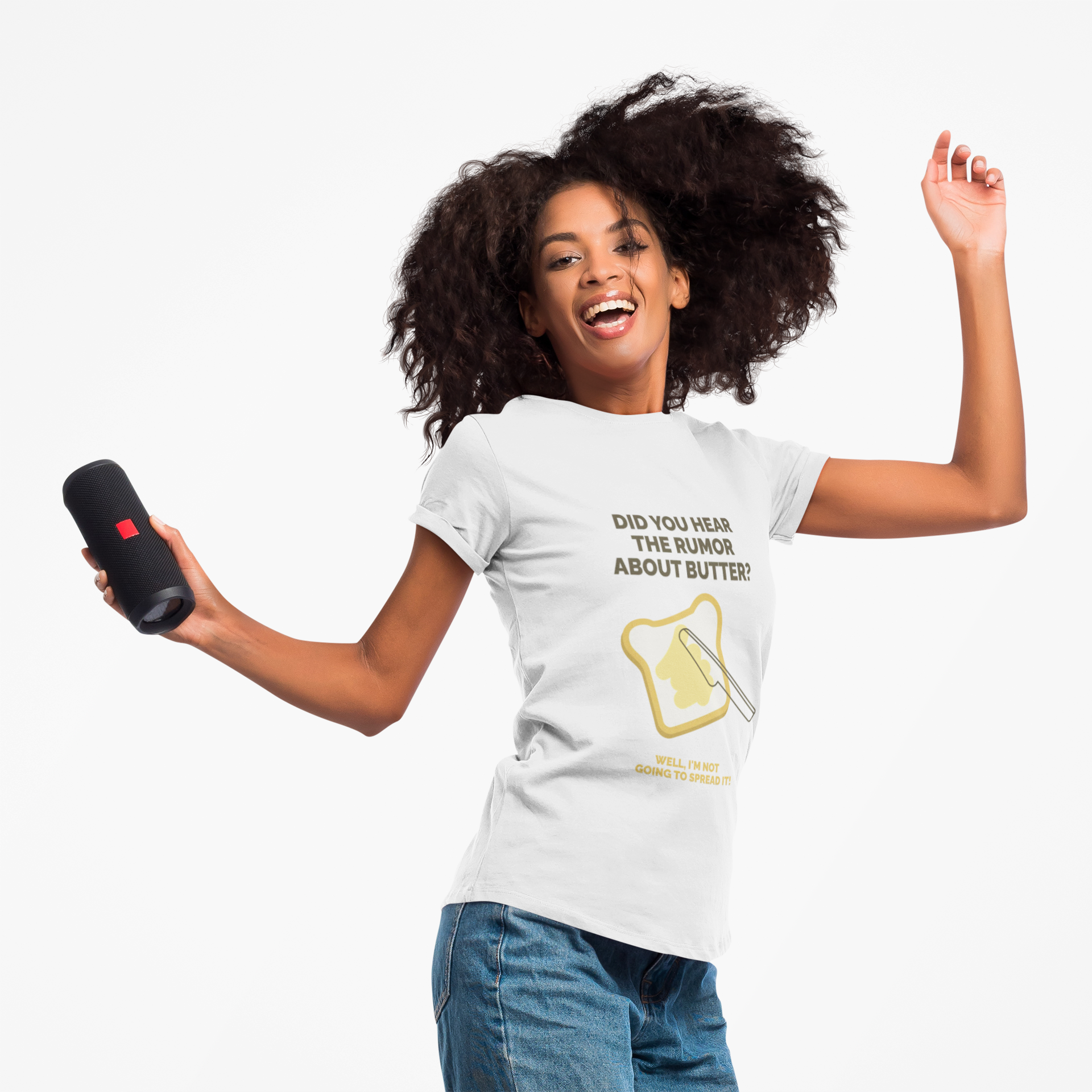 Funny Butter Joke T-Shirt — "Did You Hear the Rumor About Butter?" Graphic Dad Joke Tee