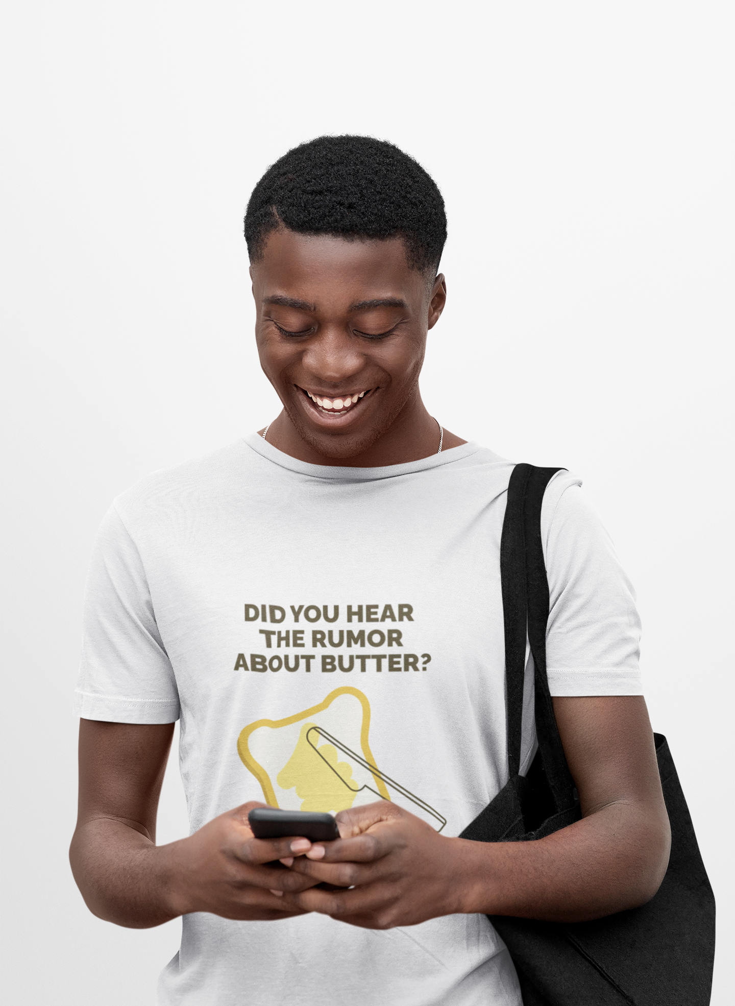 Funny Butter Joke T-Shirt — "Did You Hear the Rumor About Butter?" Graphic Dad Joke Tee